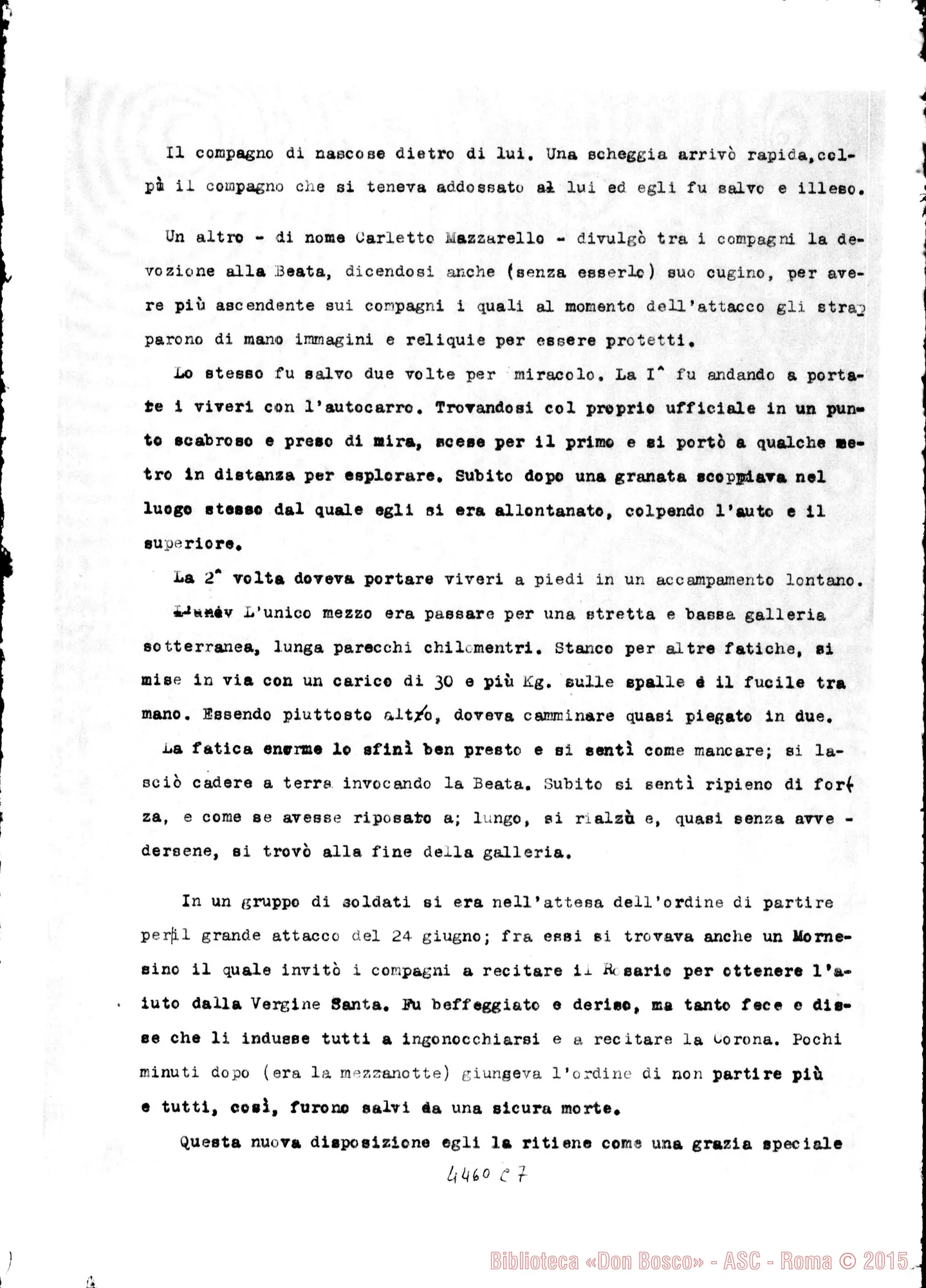 Fotogramma C 7 — La Protezione di Madre Mazzarello sui soldati di Mornese