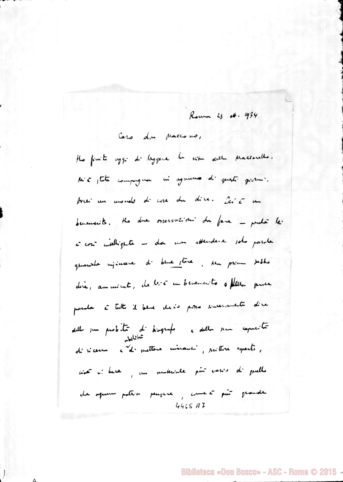 Fotogramma A 7 — Don Borino-Don Maccono. Roma, 25-10-1934. All. trascrizione