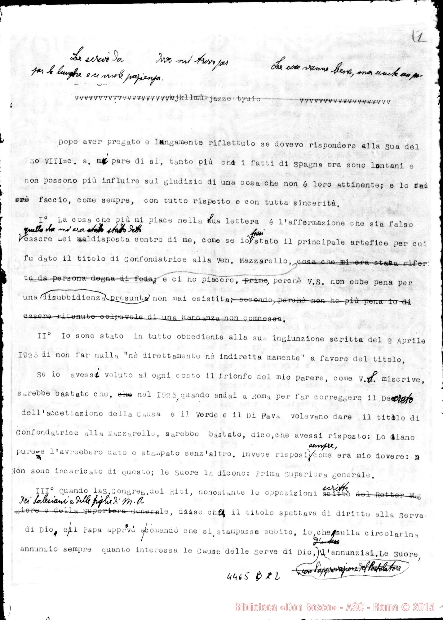 Fotogramma D 2 — Don Maccono-Don Ricaldone. Minuta di lettera, s. d.