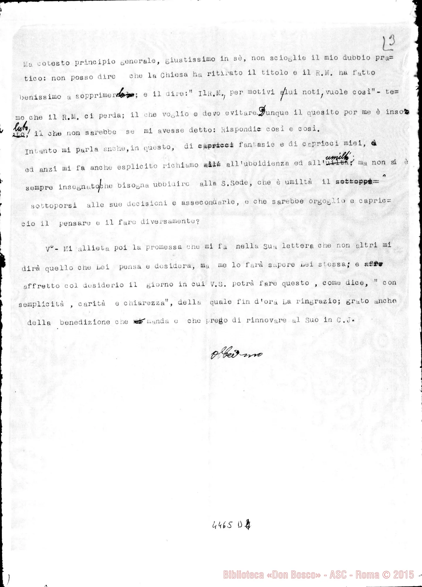 Fotogramma D 4 — Don Maccono-Don Ricaldone. Minuta di lettera, s. d.