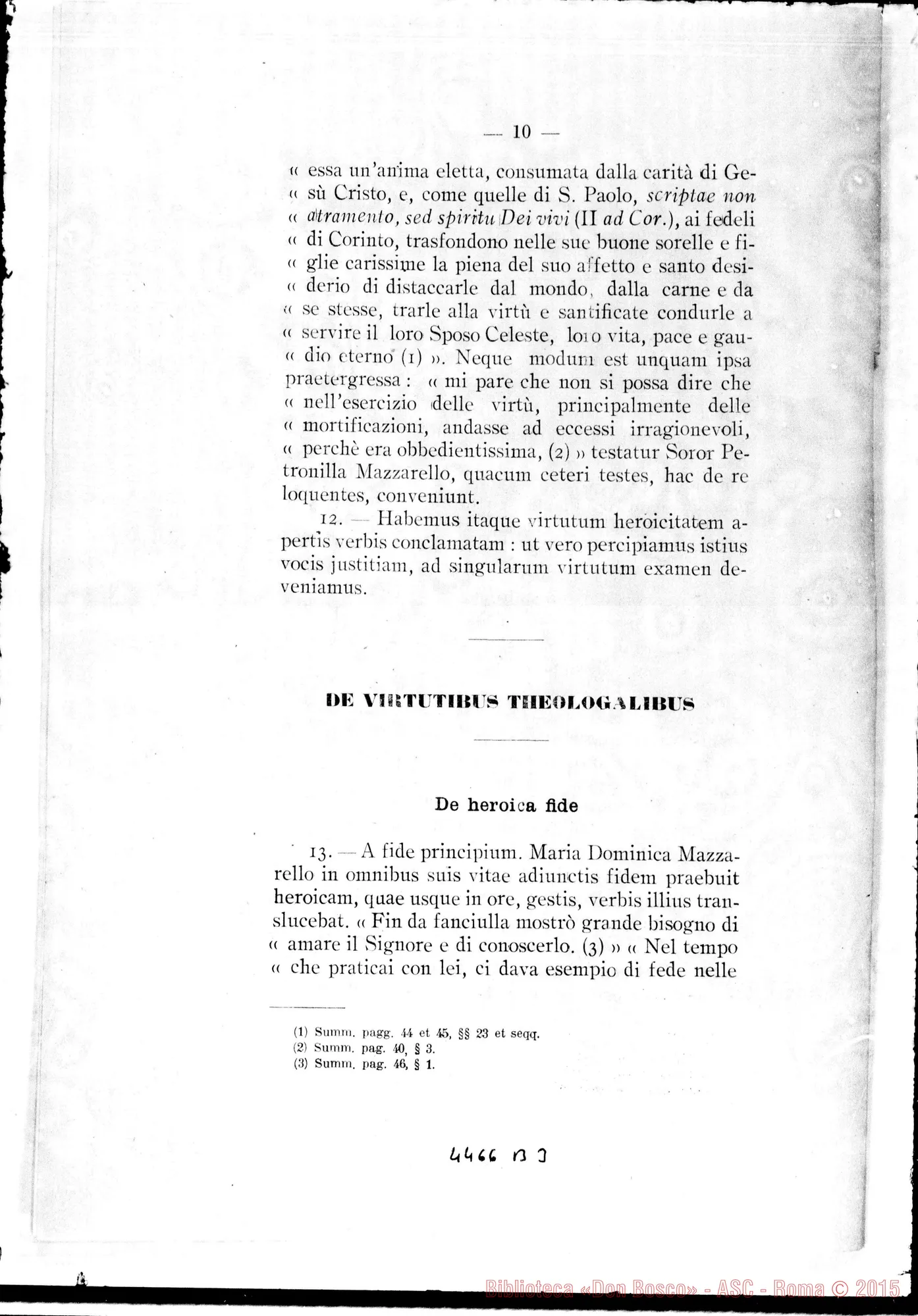 Fotogramma B 3 — De virtutibus heroicis in genere