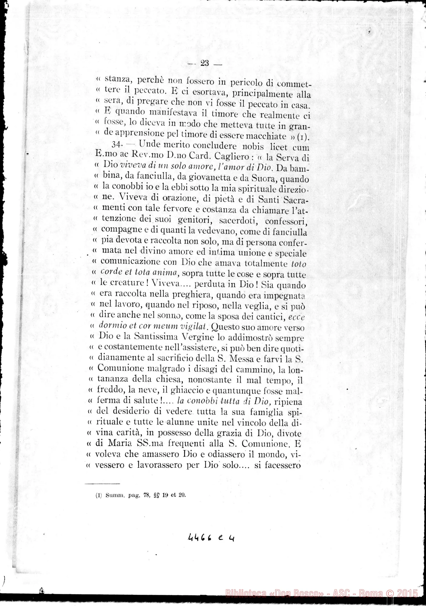 Fotogramma C 4 — De heroica Charitate in Deum