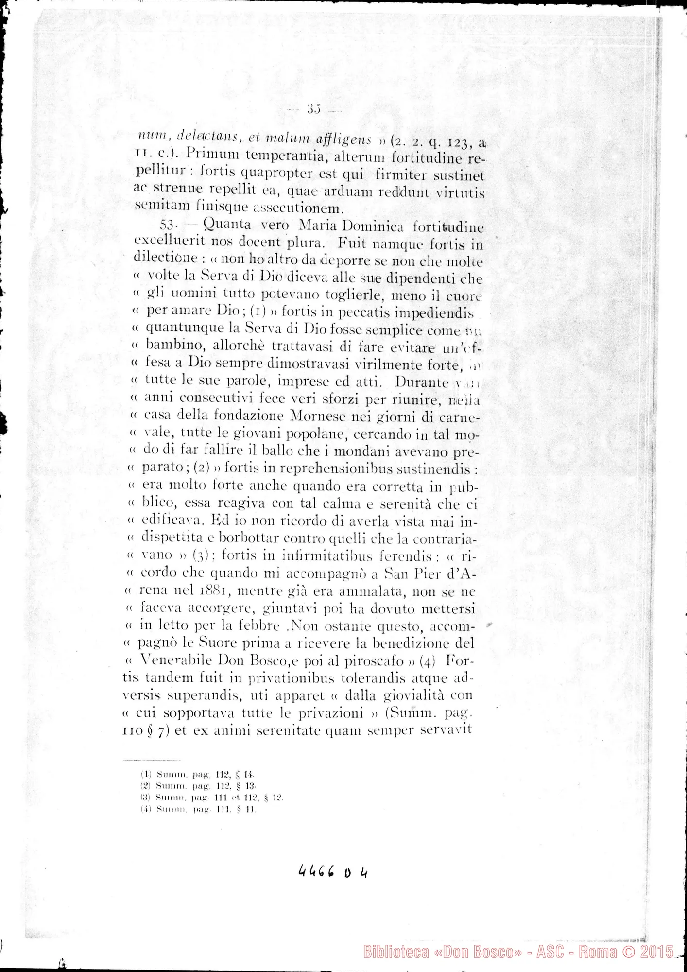 Fotogramma D 4 — De heroica Fortitudine