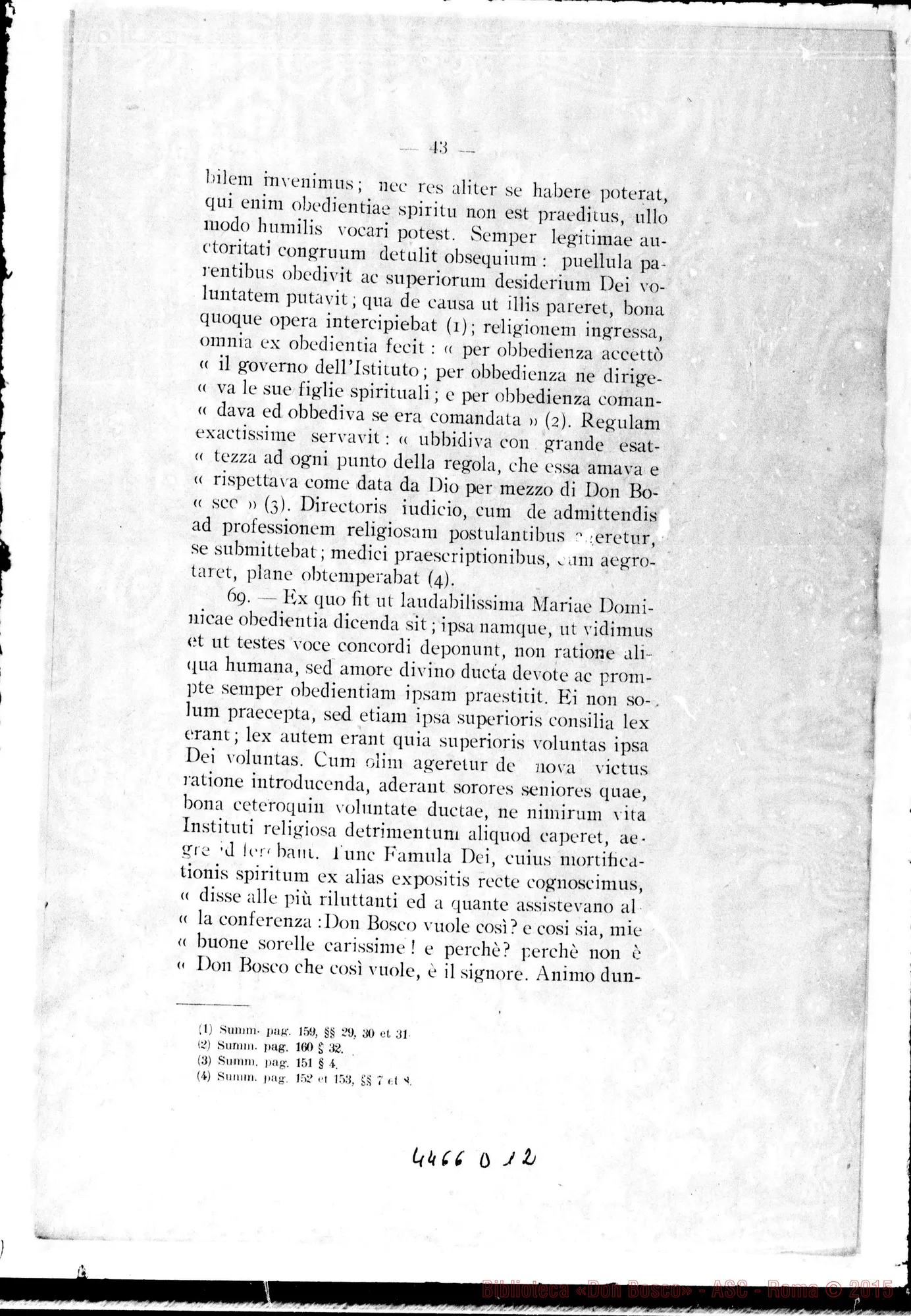 Fotogramma D 12 — De heroica Obedientia
