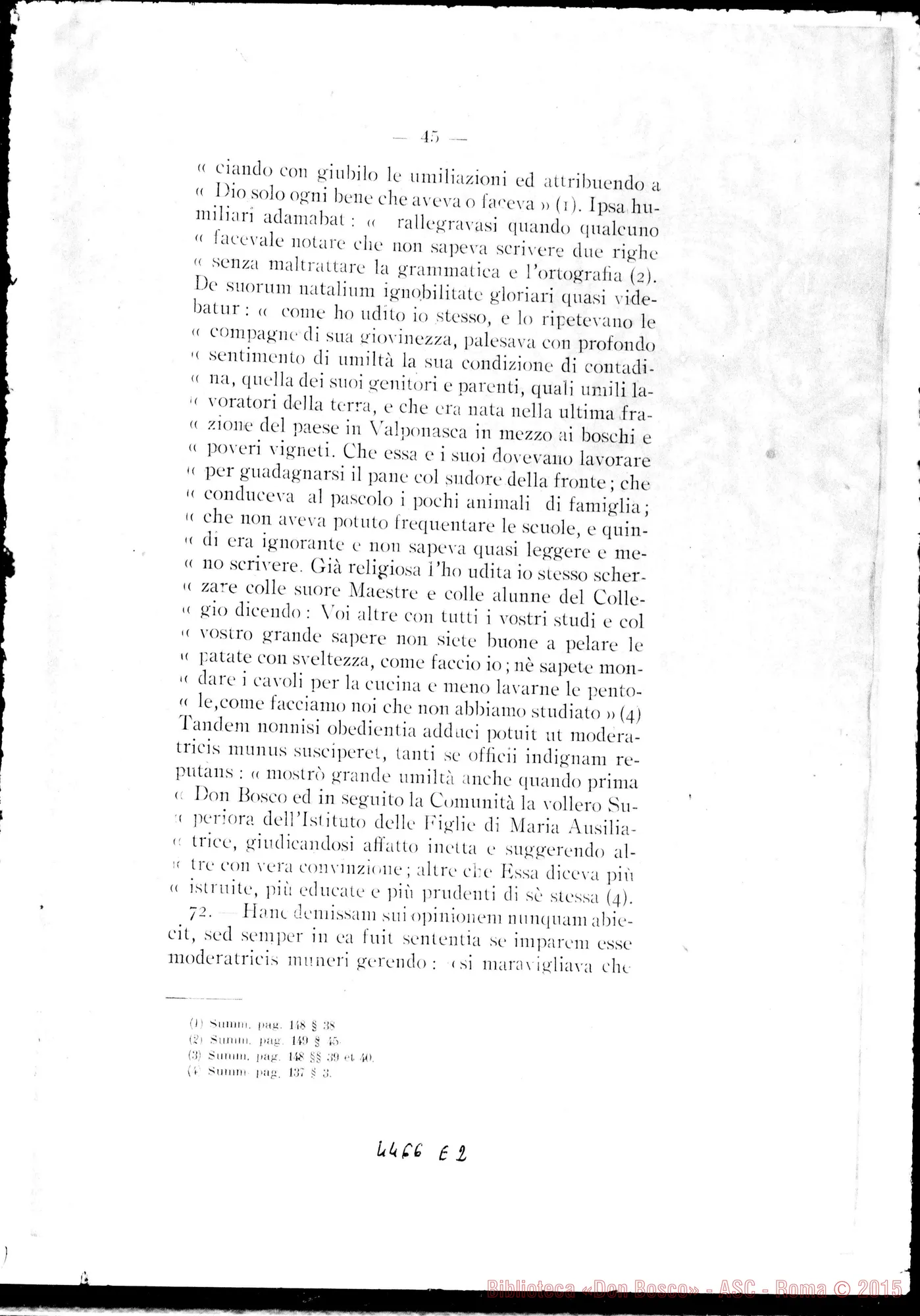 Fotogramma E 2 — De heroica Umilitate