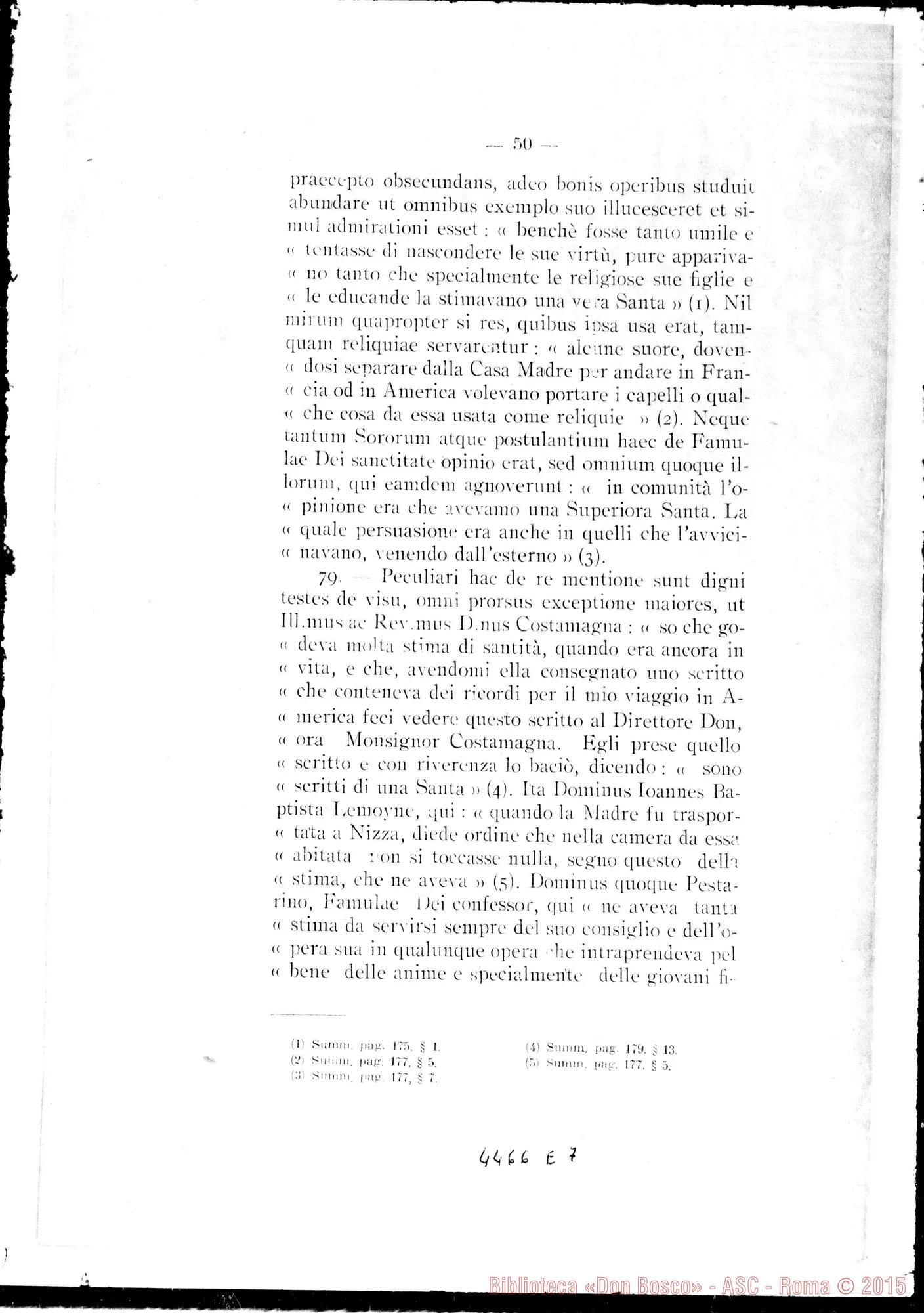 Fotogramma E 7 — De fama Sanctitatis