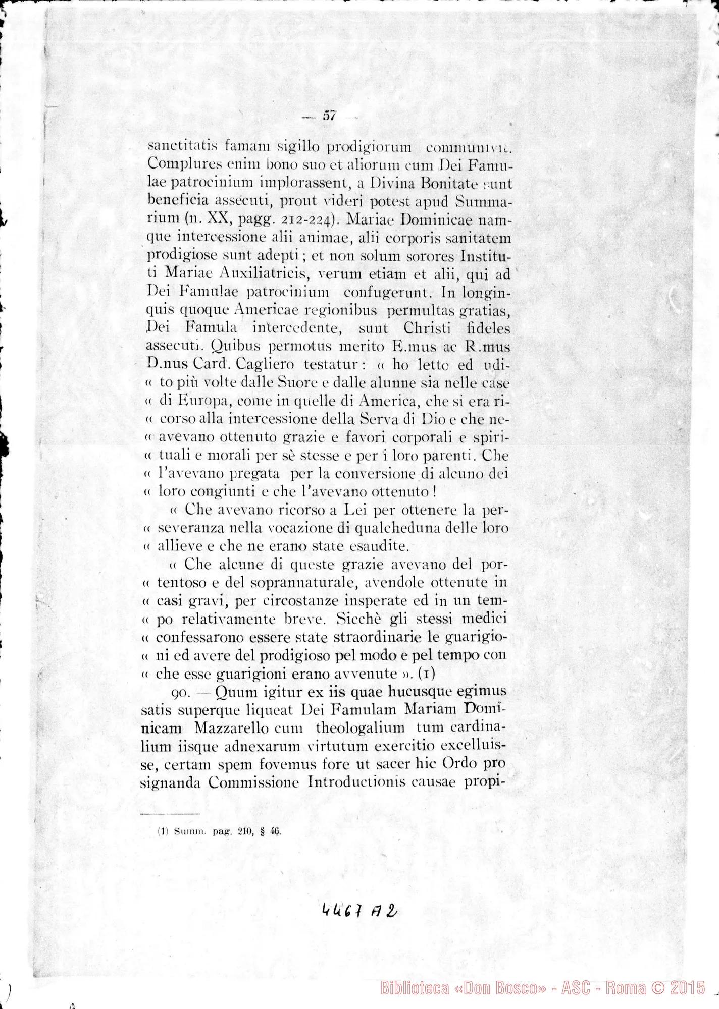 Fotogramma A 2 — De miraculis post obitum
