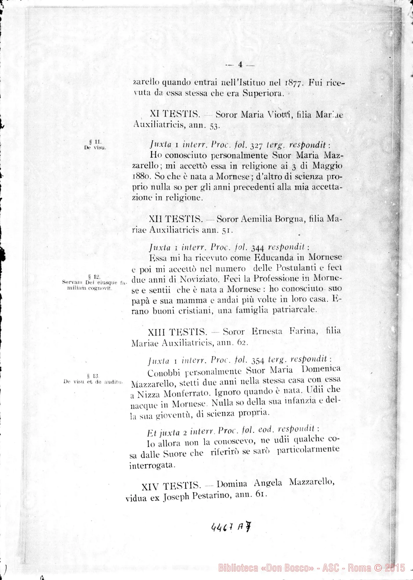 Fotogramma A 7 — Catalogus testium et scientiae singulorum causa. Aprilis, 1922