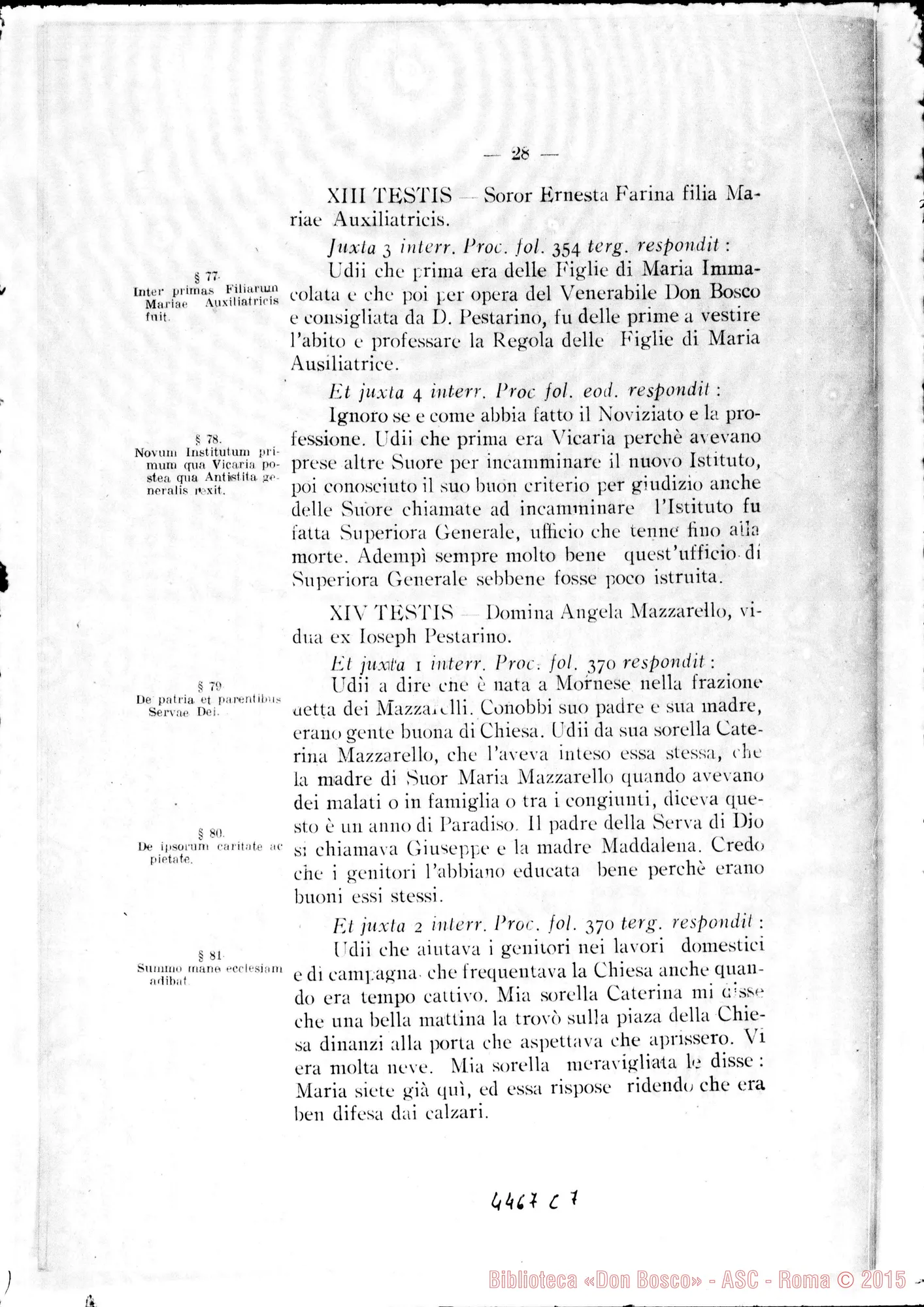 Fotogramma C 7 — Catalogus testium et scientiae singulorum causa. Aprilis, 1922