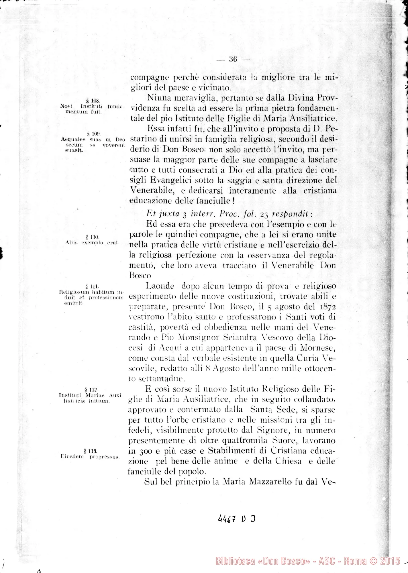 Fotogramma D 3 — Catalogus testium et scientiae singulorum causa. Aprilis, 1922