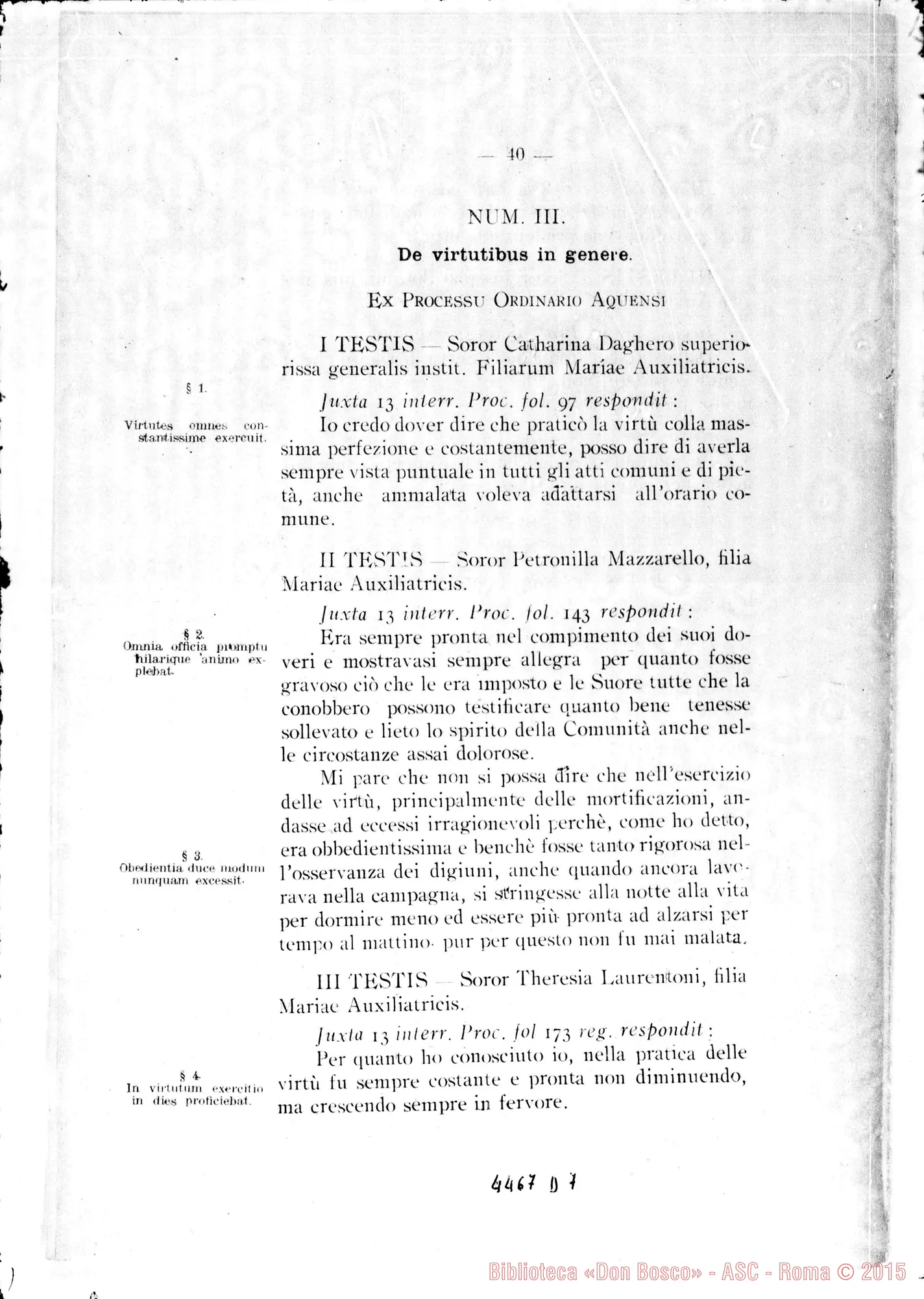 Fotogramma D 7 — Catalogus testium et scientiae singulorum causa. Aprilis, 1922