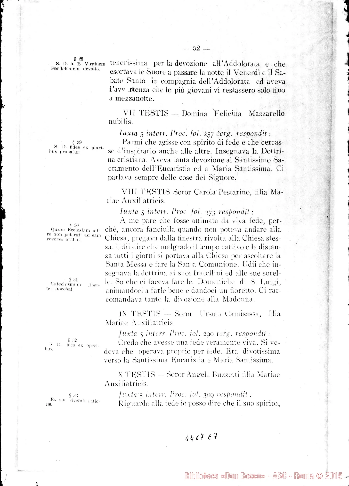 Fotogramma E 7 — Catalogus testium et scientiae singulorum causa. Aprilis, 1922