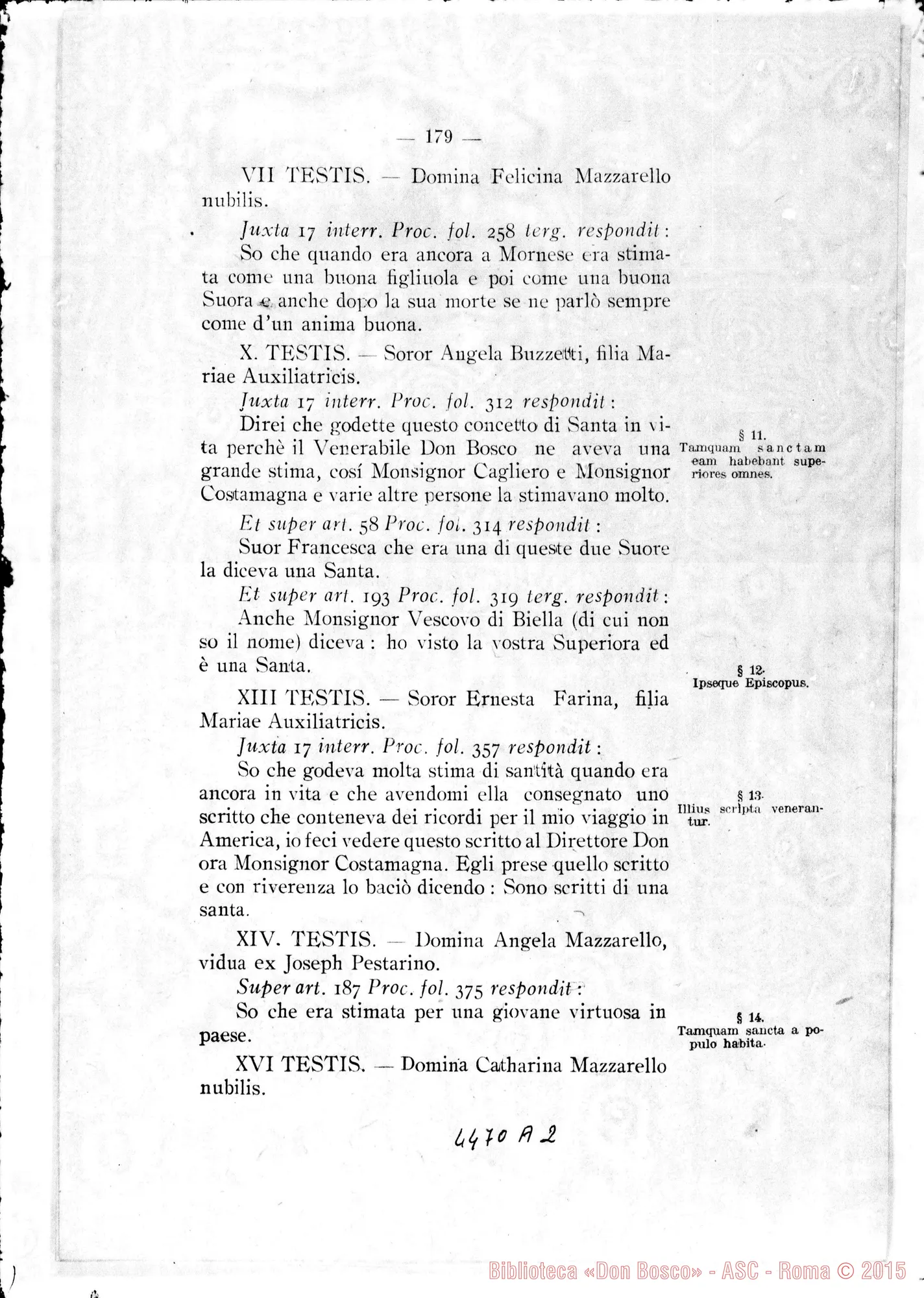 Fotogramma A 2 — Catalogus testium et scientiae singulorum causa. Aprilis, 1922