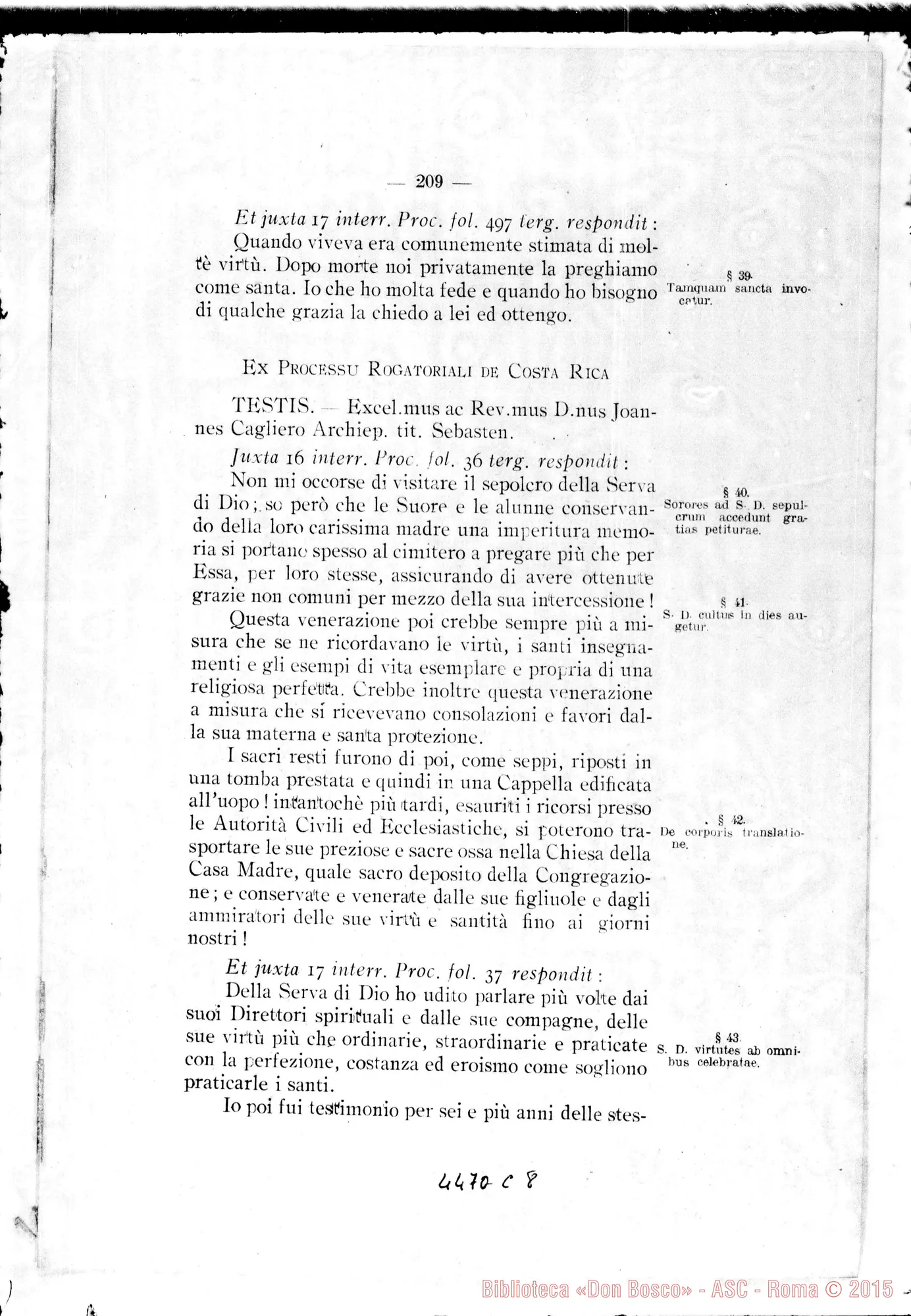 Fotogramma C 8 — Catalogus testium et scientiae singulorum causa. Aprilis, 1922