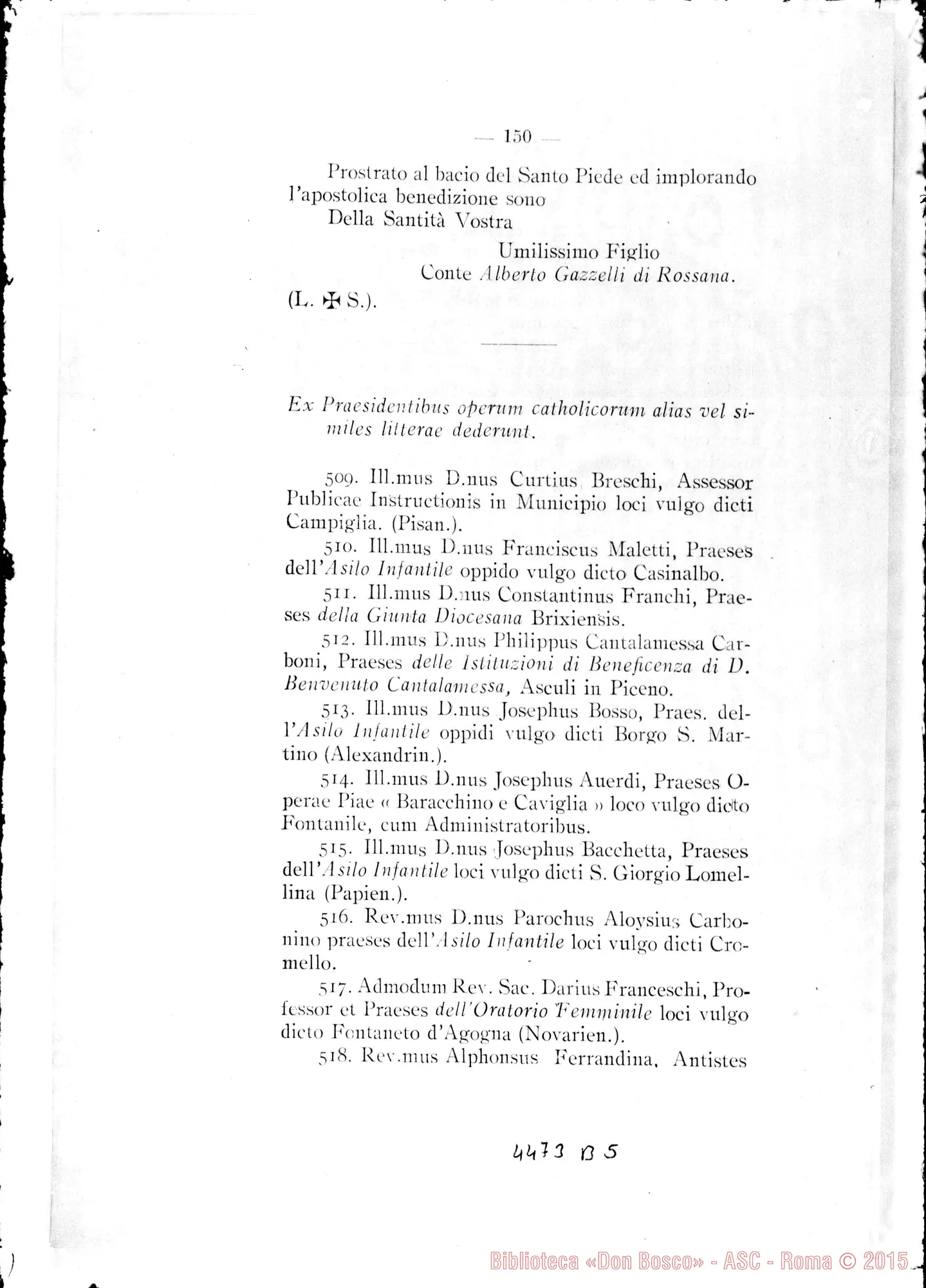 Fotogramma B 5 — Litterae Postulatoriae. 1923