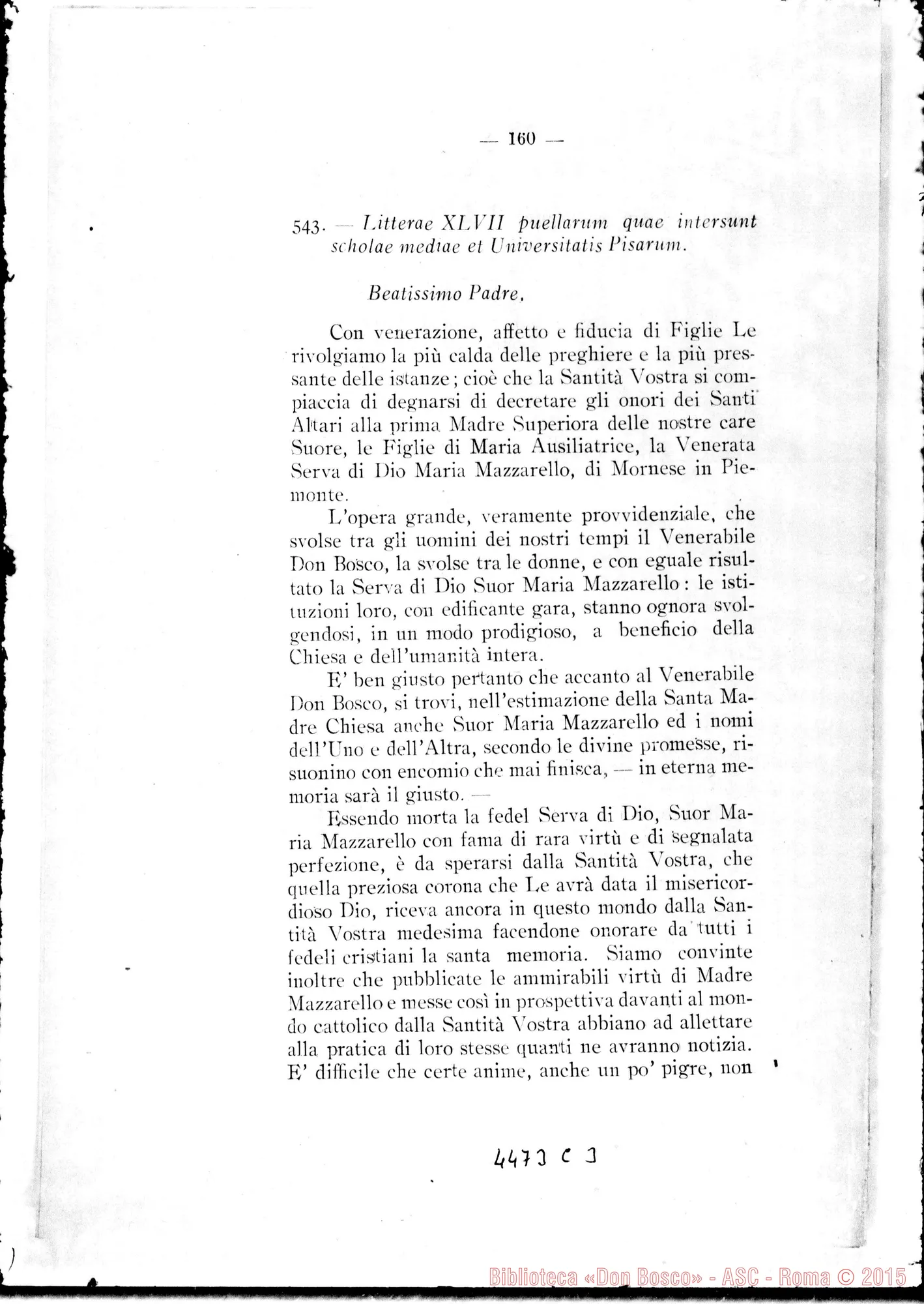 Fotogramma C 3 — Litterae Postulatoriae. 1923