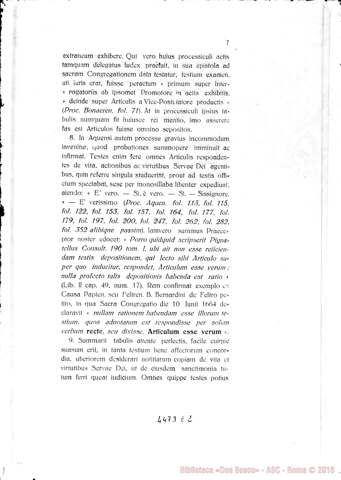 Fotogramma E 2 — Animadversiones an signanda sit Commissio Introductionis Causae