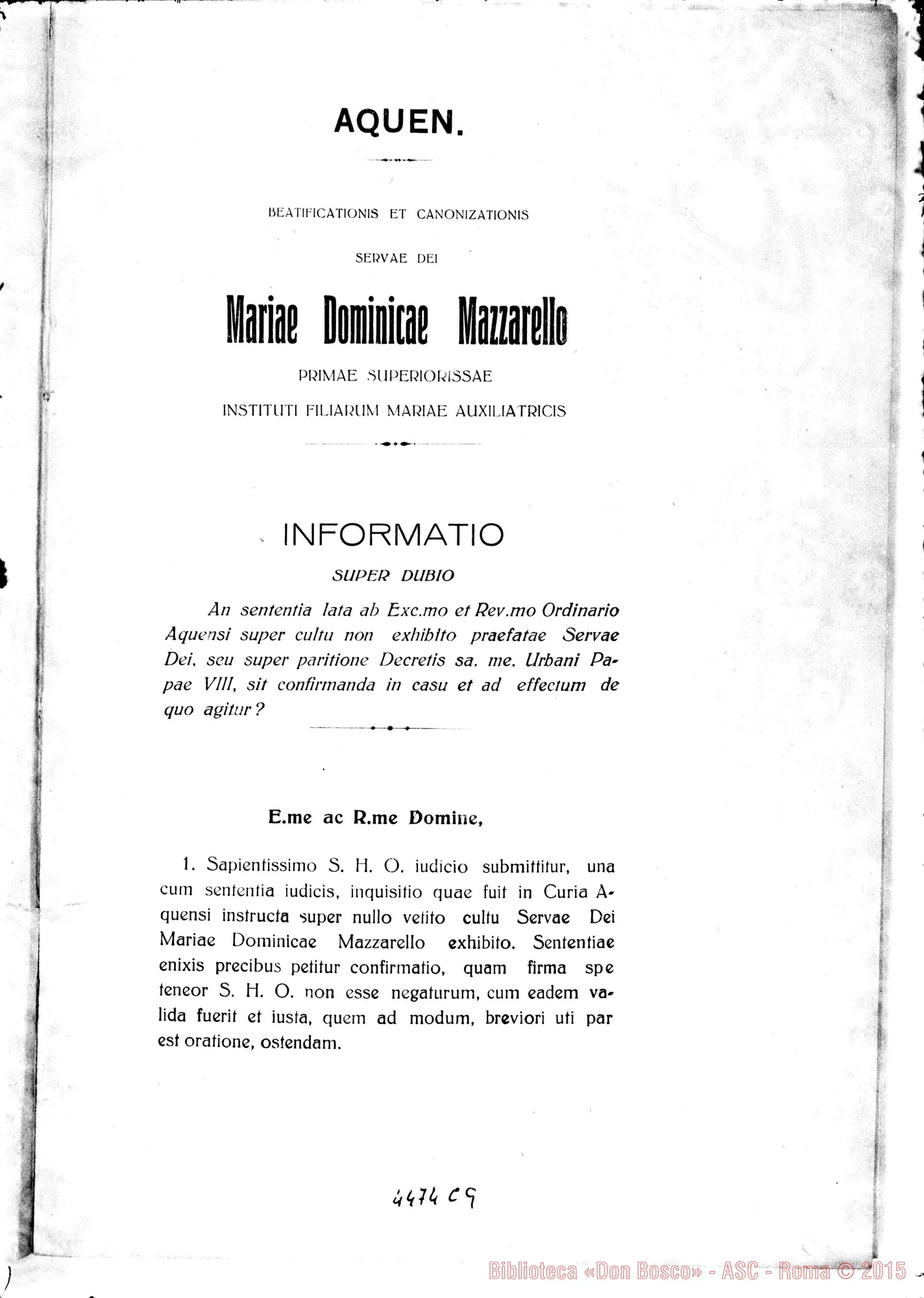 Fotogramma C 9 — Positio super Non Cultu. 1926