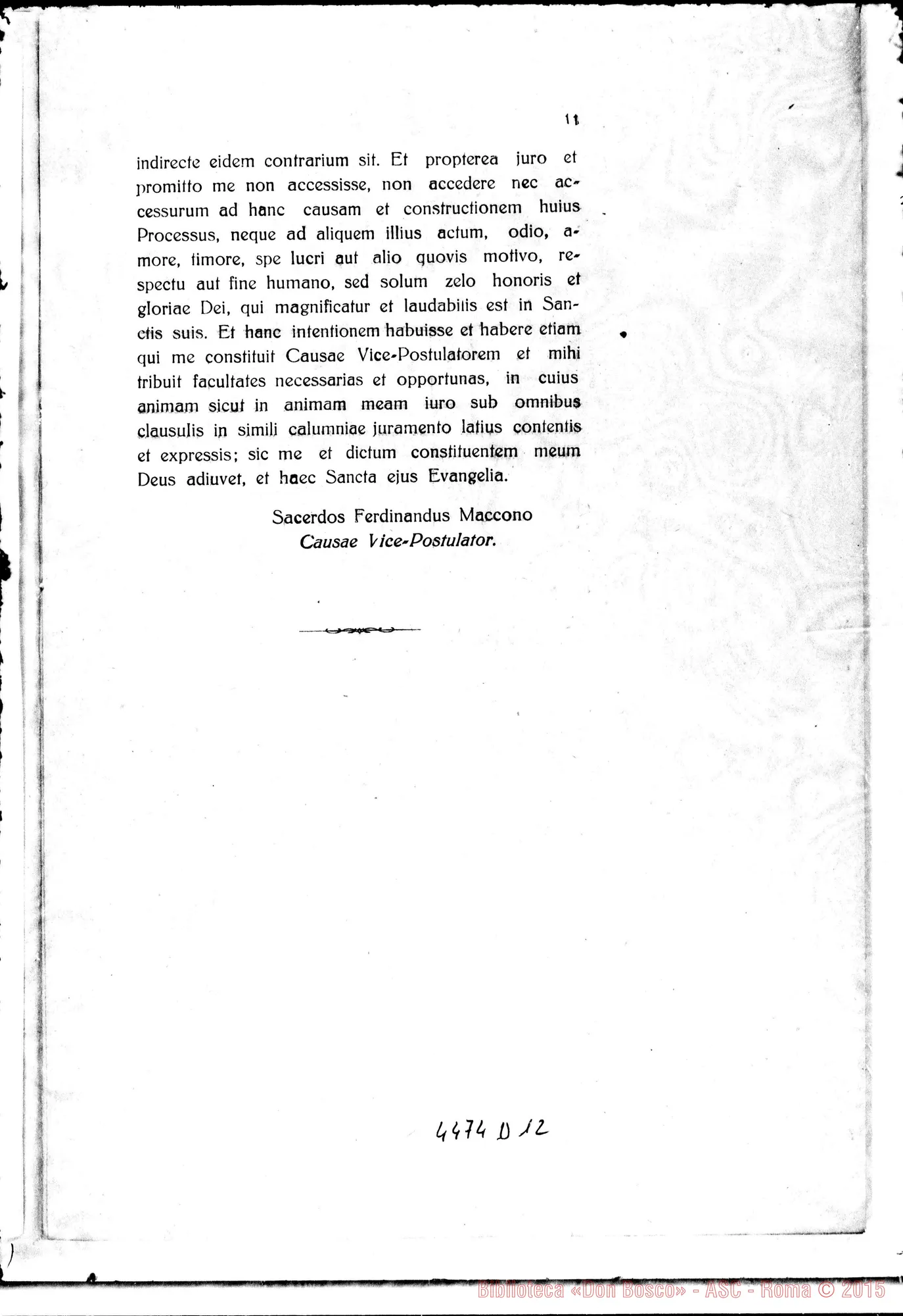 Fotogramma D 12 — Positio super Non Cultu. 1926