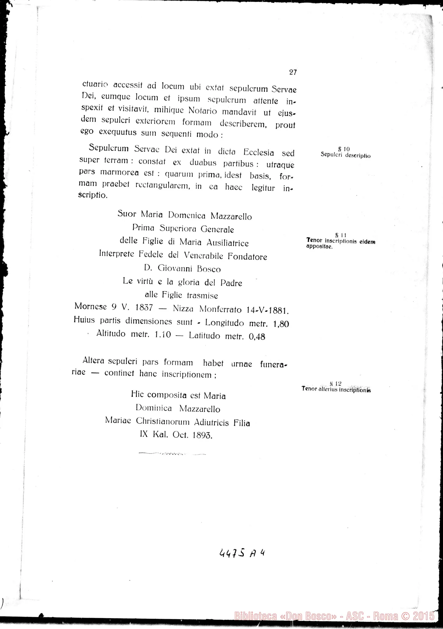 Fotogramma A 4 — Positio super Non Cultu. 1926