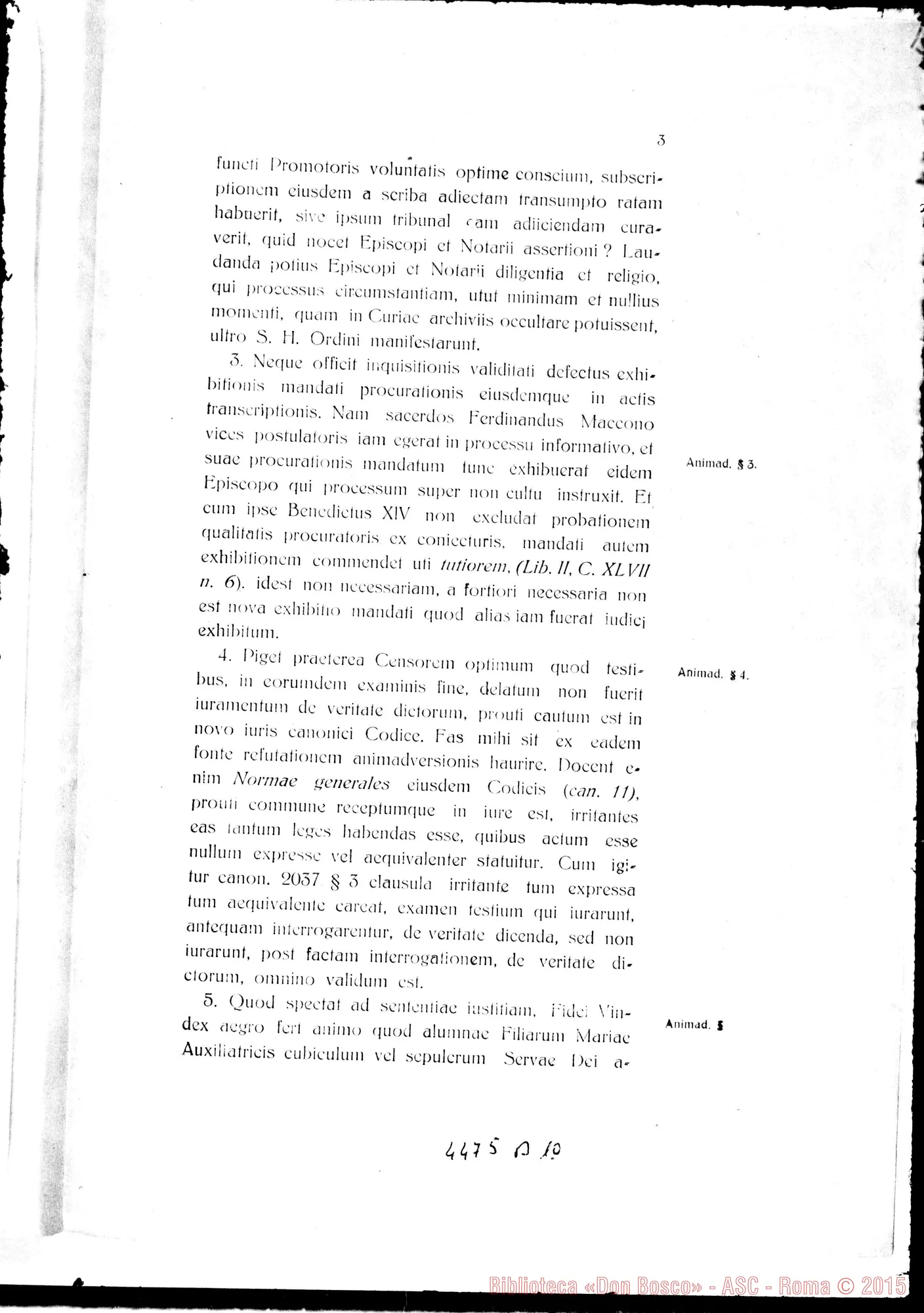 Fotogramma B 10 — Positio super Non Cultu. 1926