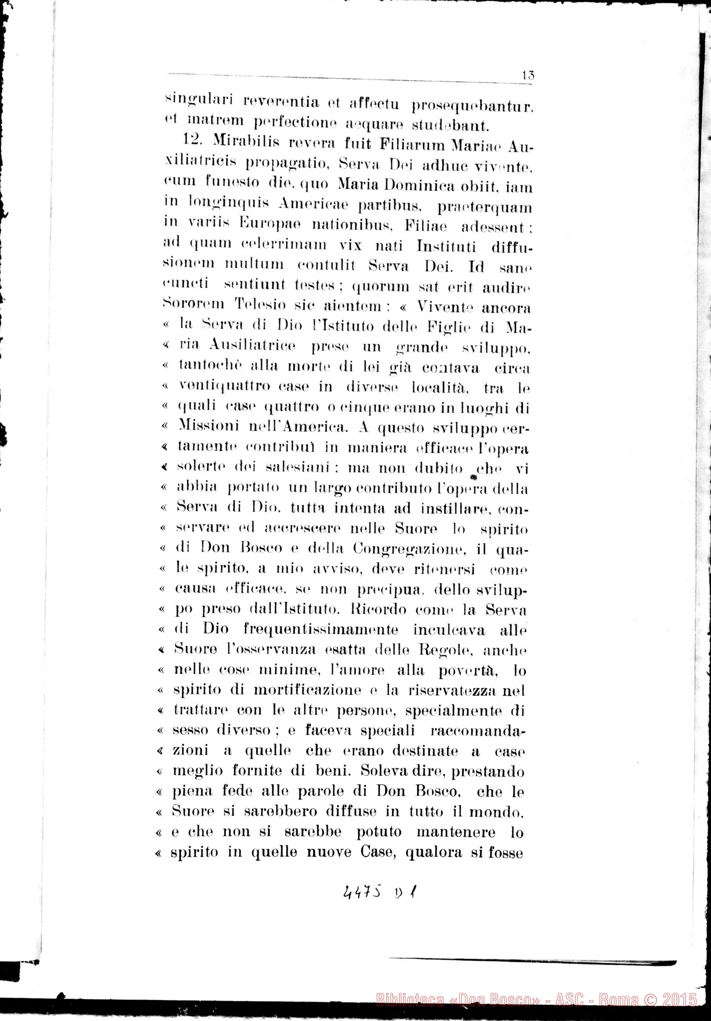 Fotogramma D 1 — Positio super virtutibus. Giugno 1933