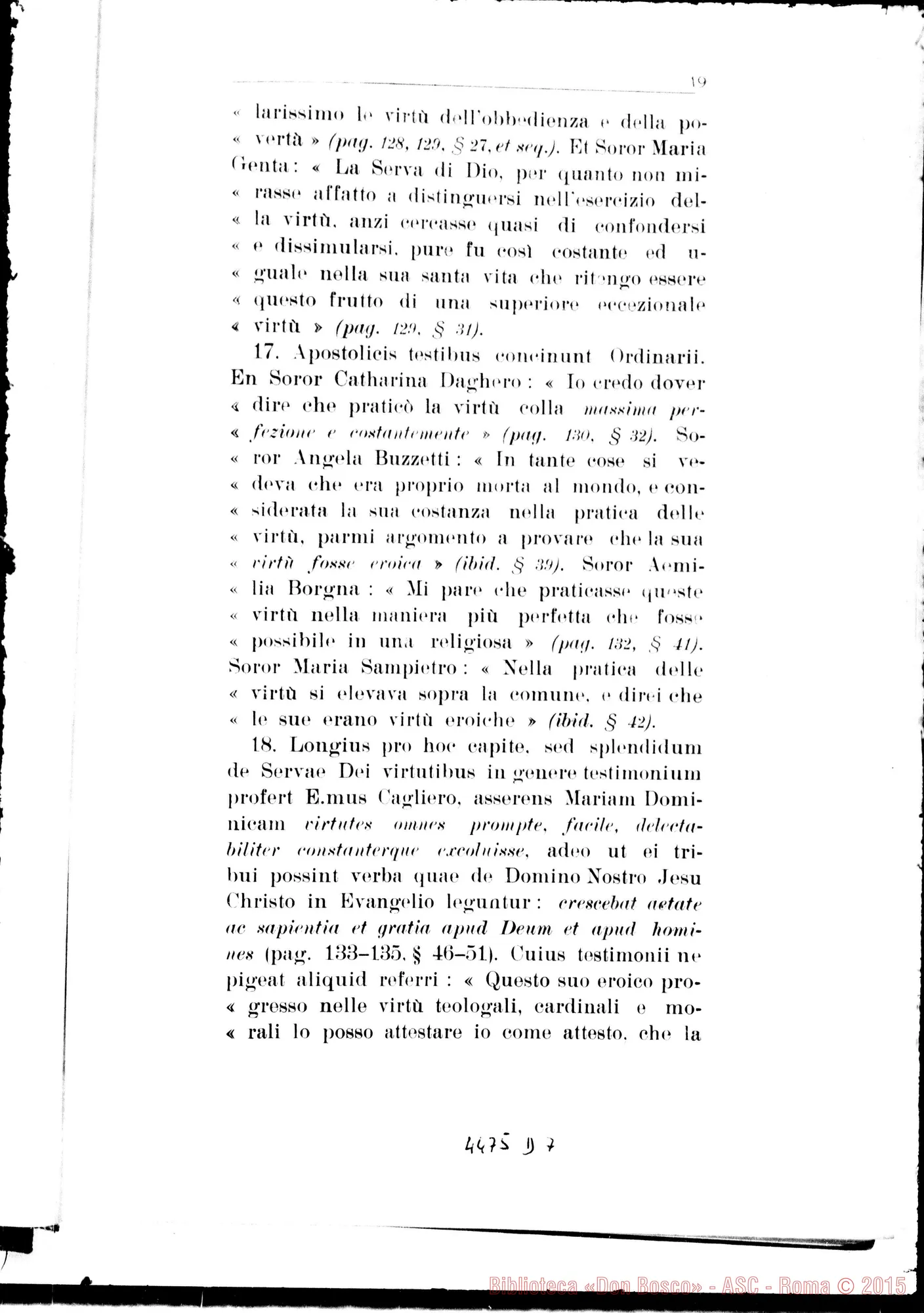 Fotogramma D 7 — Positio super virtutibus. Giugno 1933