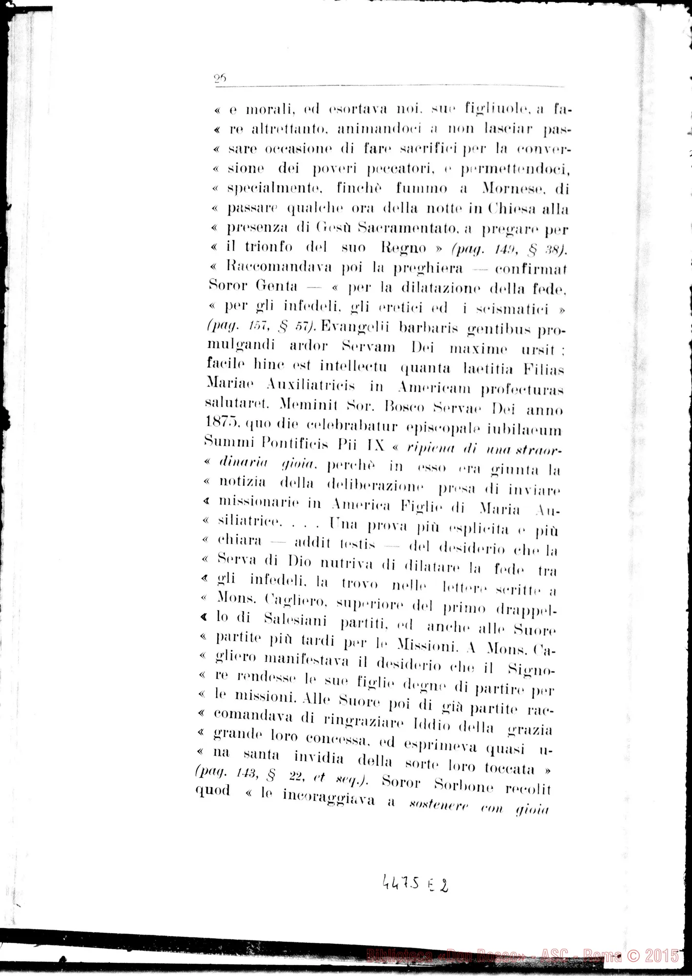 Fotogramma E 2 — Positio super virtutibus. Giugno 1933