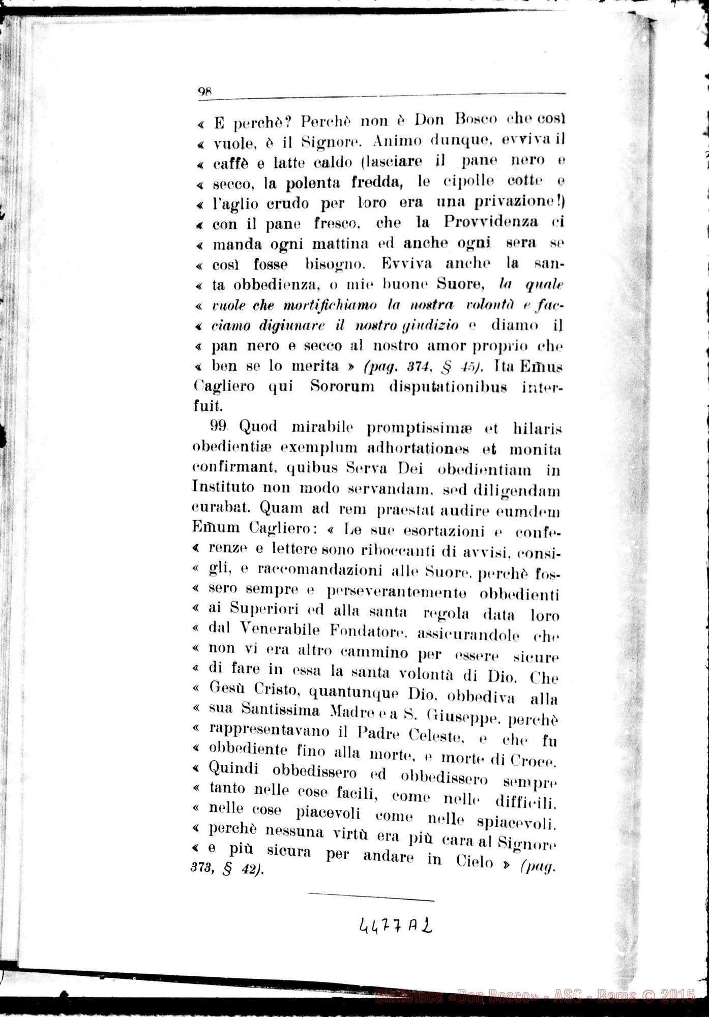 Fotogramma A 2 — Positio super virtutibus. Giugno 1933