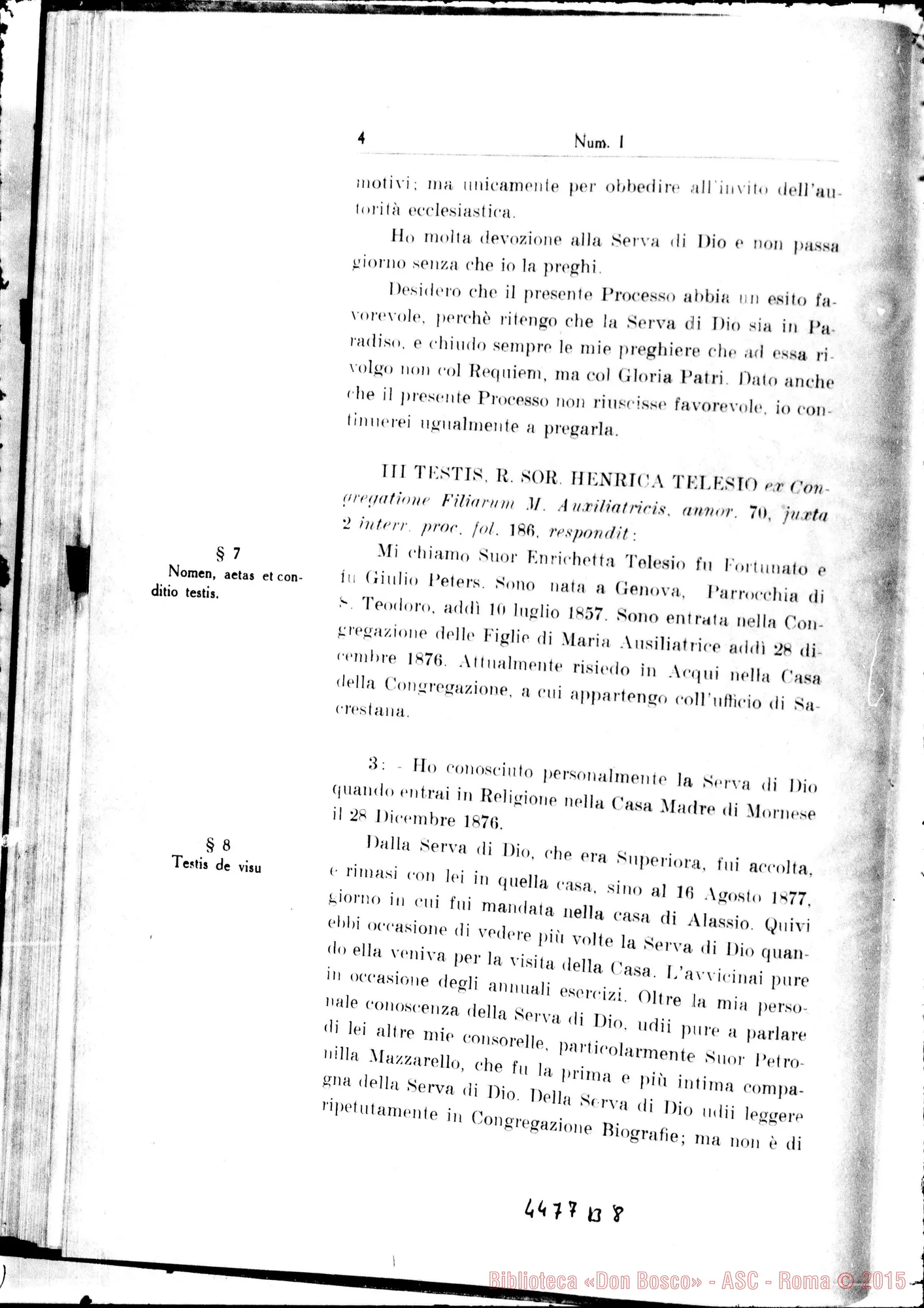 Fotogramma B 8 — Catalogus testium eorumque scientiae causa