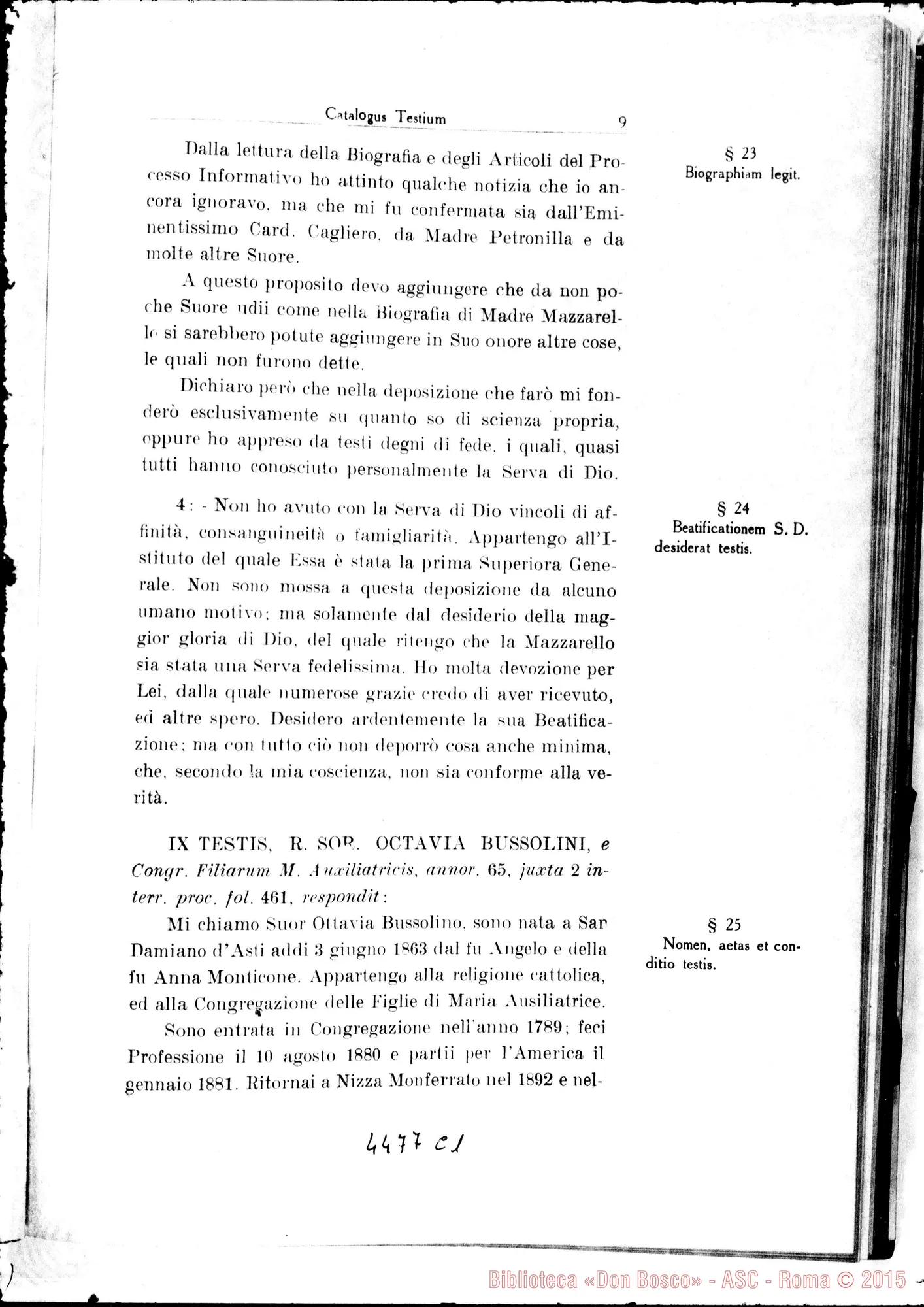 Fotogramma C 1 — Catalogus testium eorumque scientiae causa