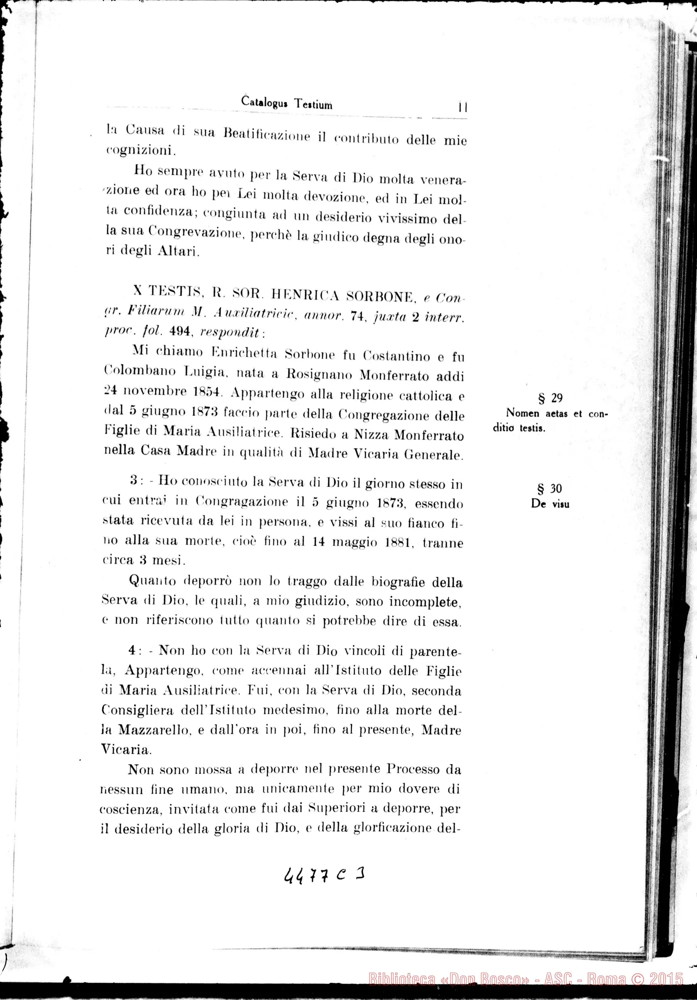 Fotogramma C 3 — Catalogus testium eorumque scientiae causa