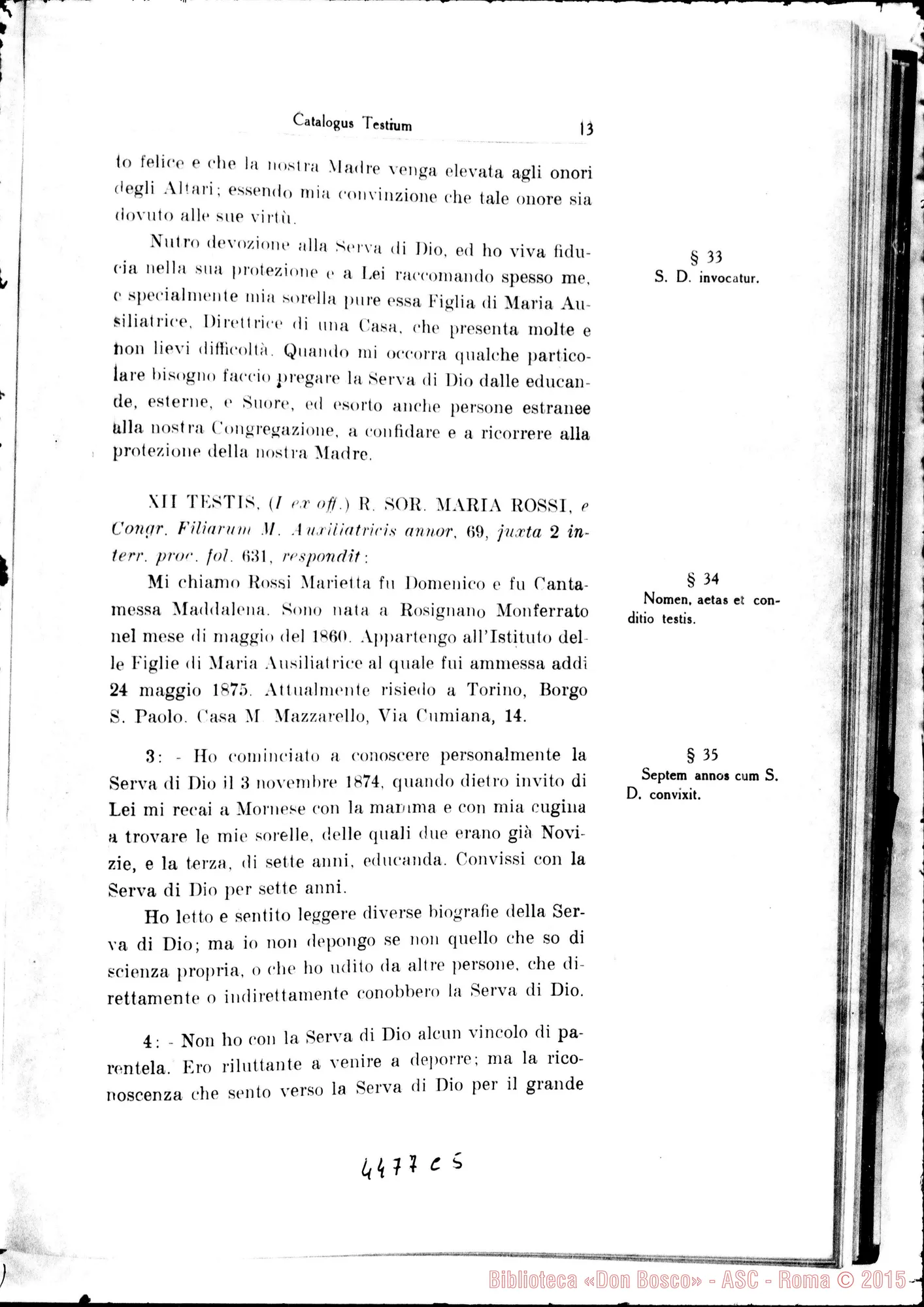 Fotogramma C 5 — Catalogus testium eorumque scientiae causa