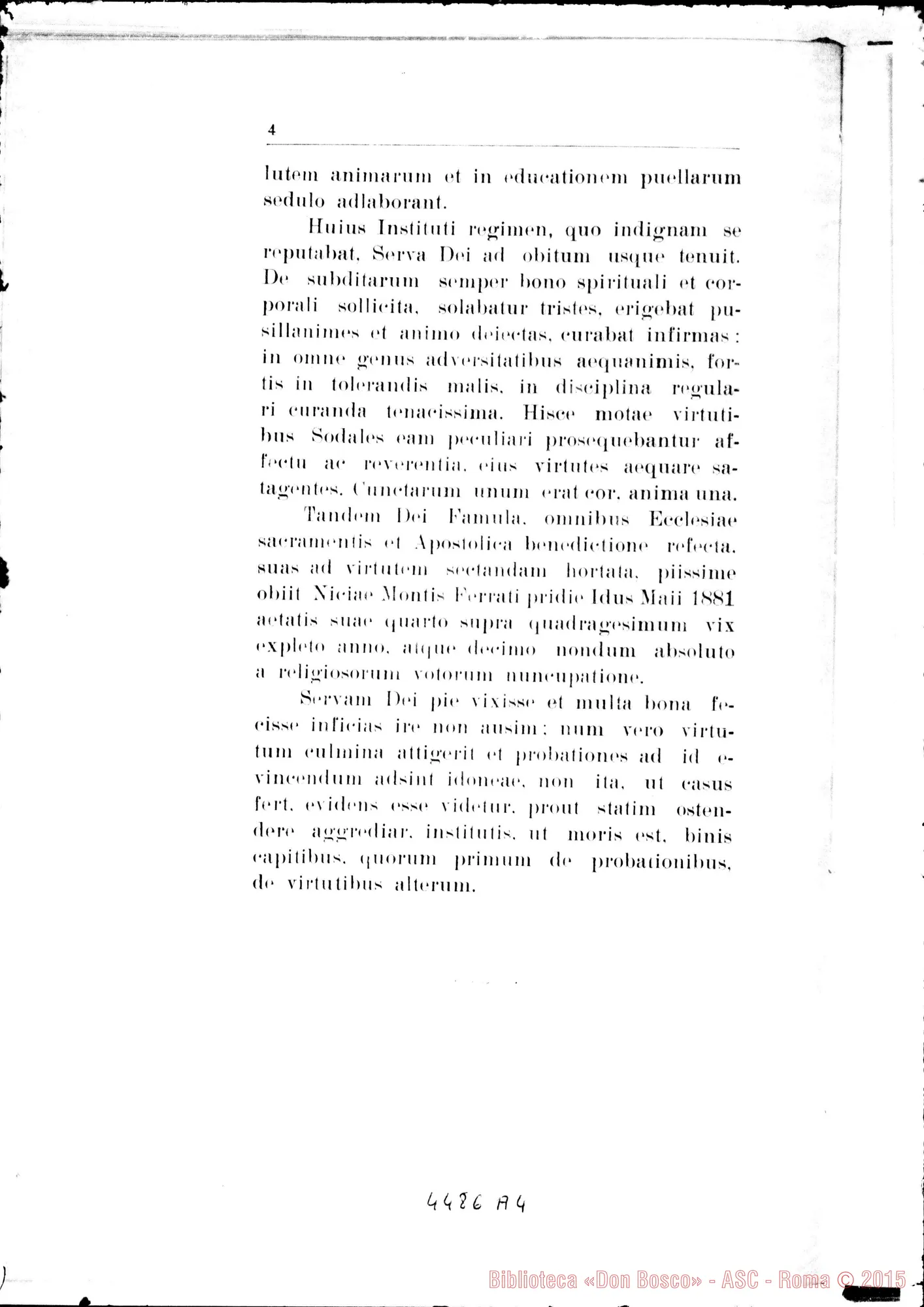 Fotogramma A 4 — Animadversiones R.P. Promotoris Generalis Fidei. Ottobre 1934