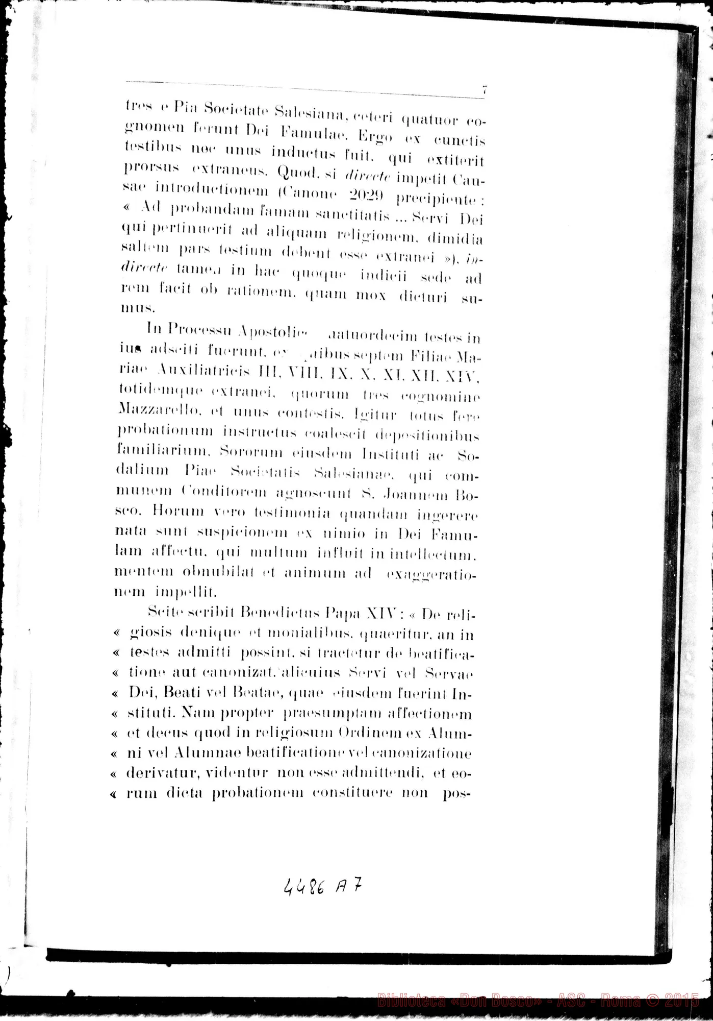 Fotogramma A 7 — Animadversiones R.P. Promotoris Generalis Fidei. Ottobre 1934