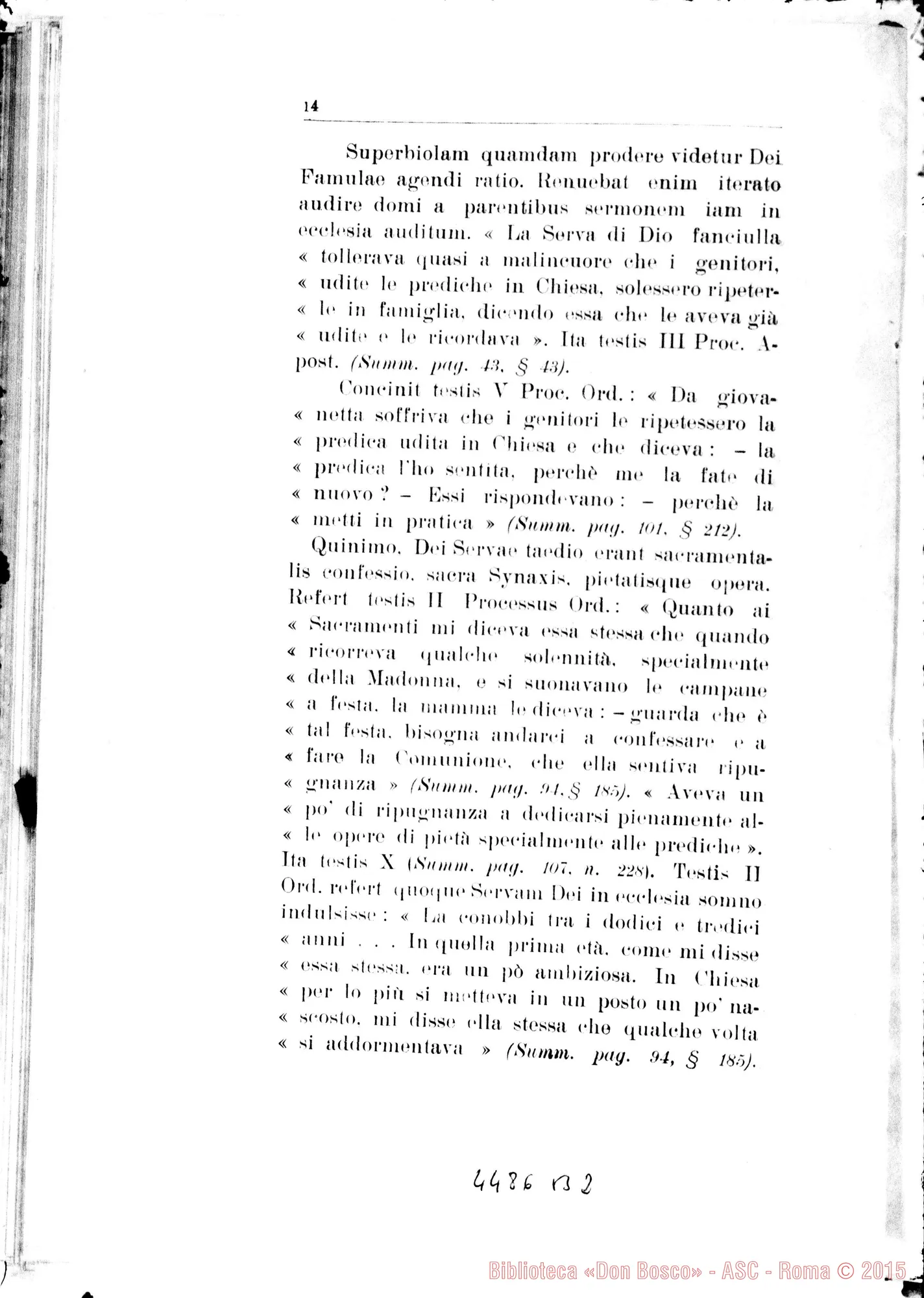 Fotogramma B 2 — Animadversiones R.P. Promotoris Generalis Fidei. Ottobre 1934