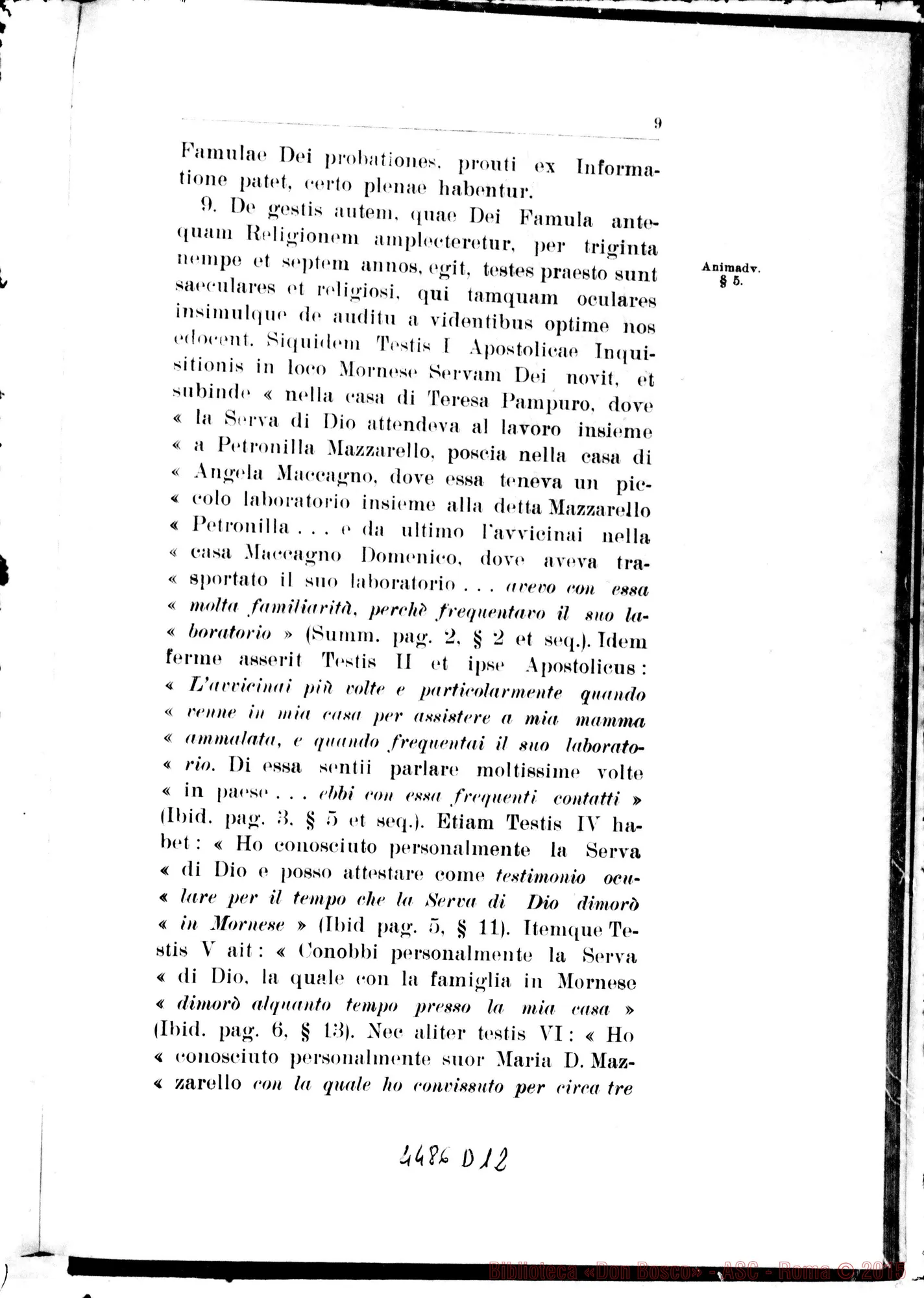 Fotogramma D 12 — Responsio ad animadversiones. Novembre 1934
