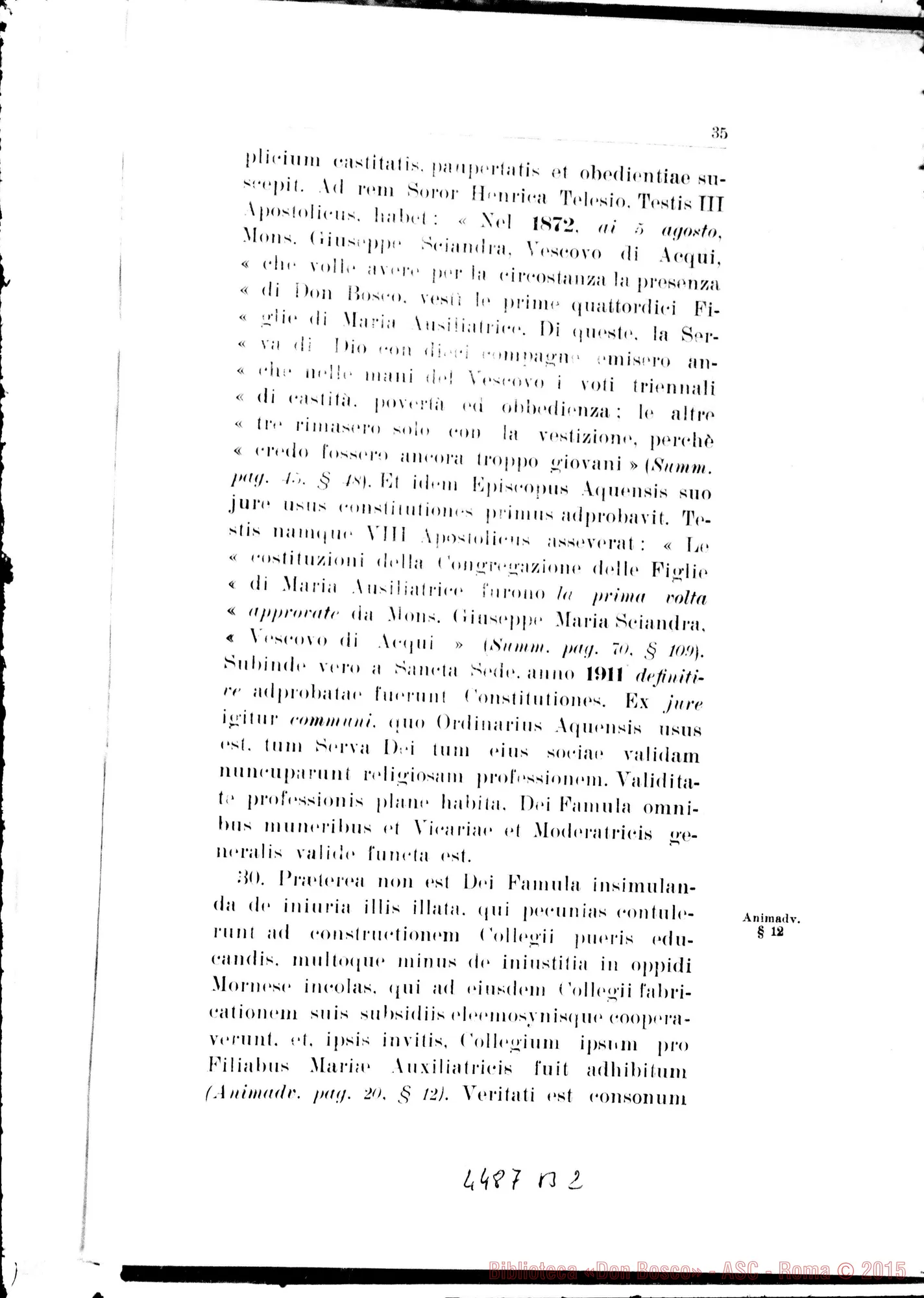 Fotogramma B 2 — Responsio ad animadversiones. Novembre 1934