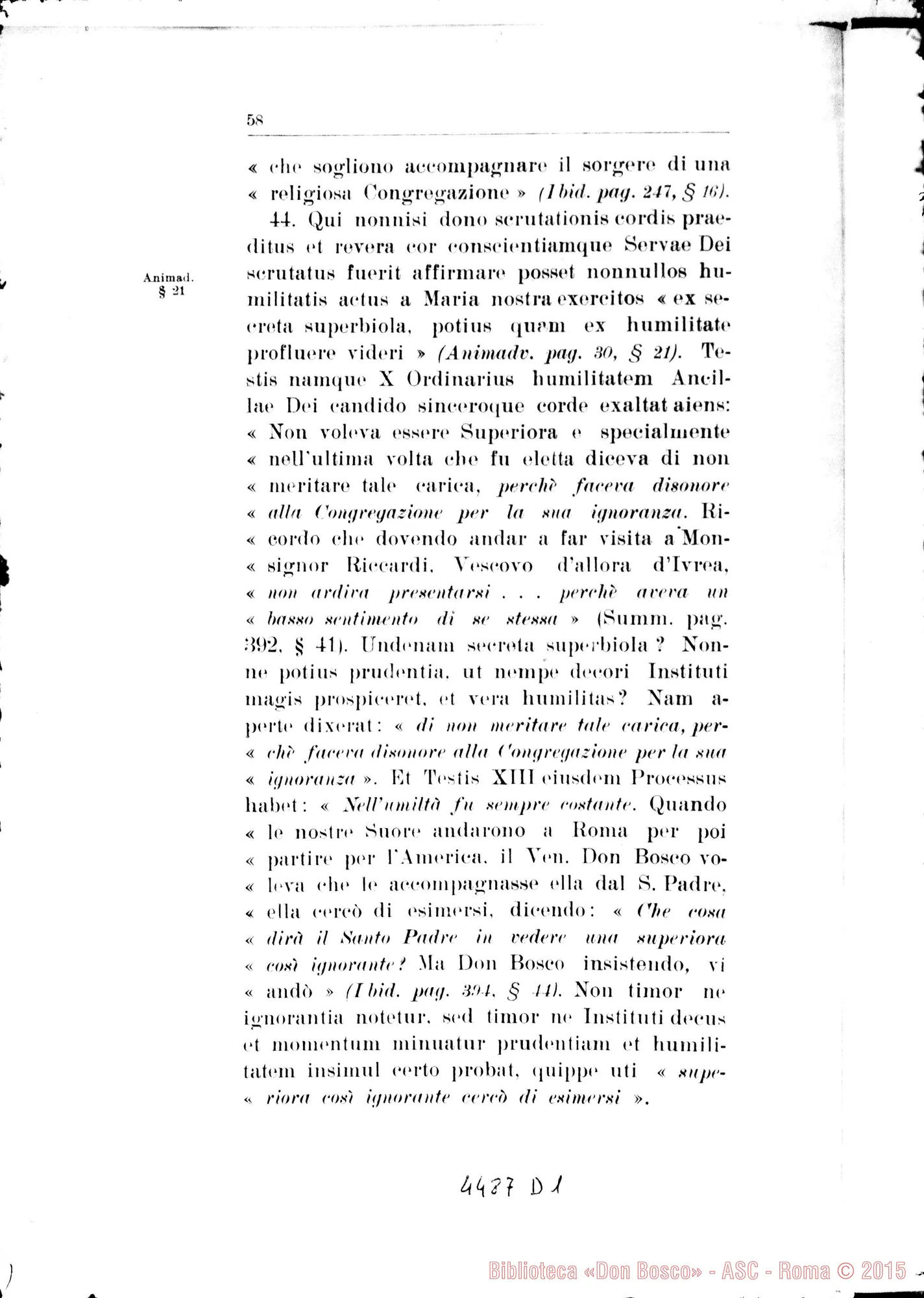 Fotogramma D 1 — Responsio ad animadversiones. Novembre 1934