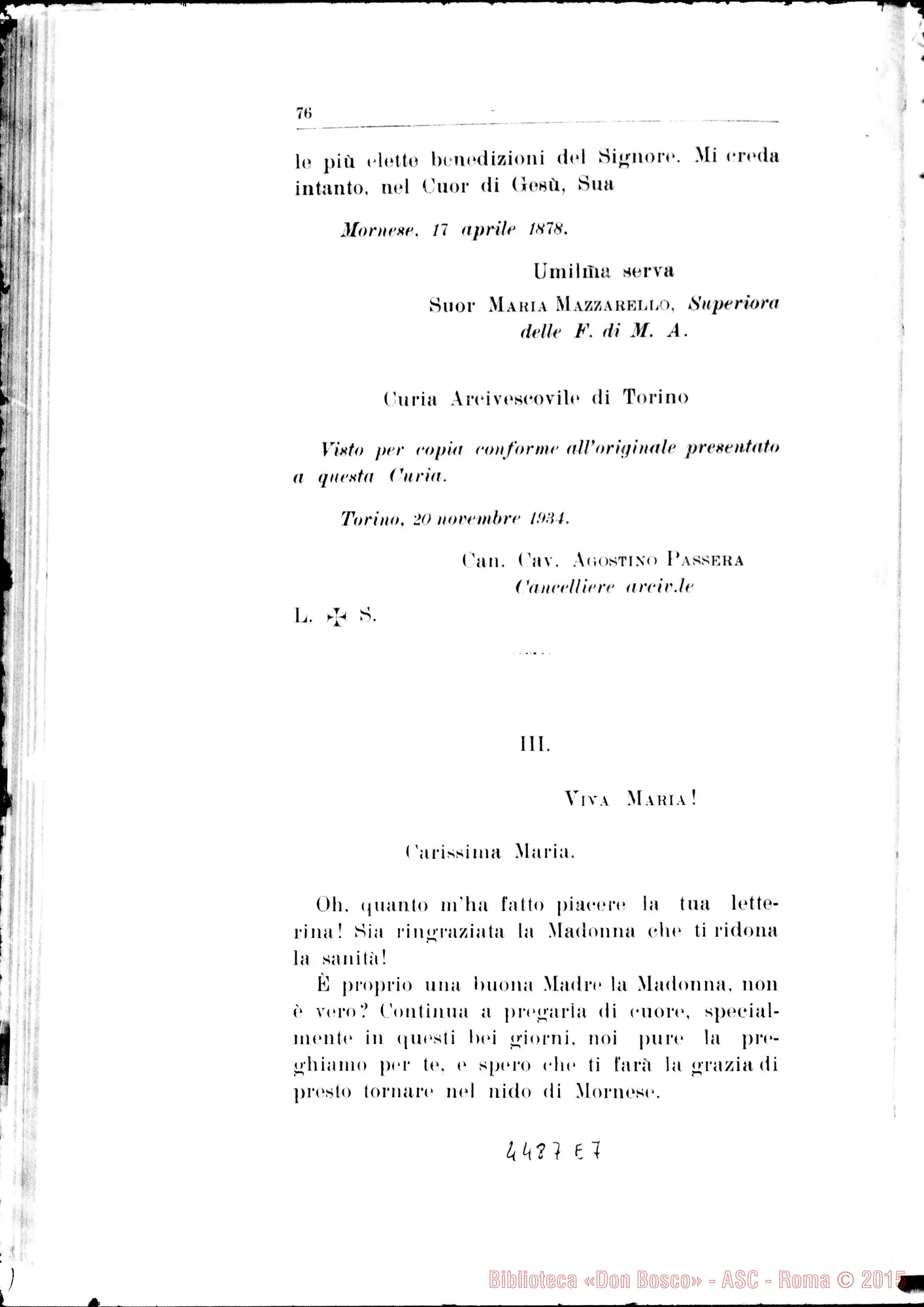 Fotogramma E 7 — Responsio ad animadversiones. Novembre 1934