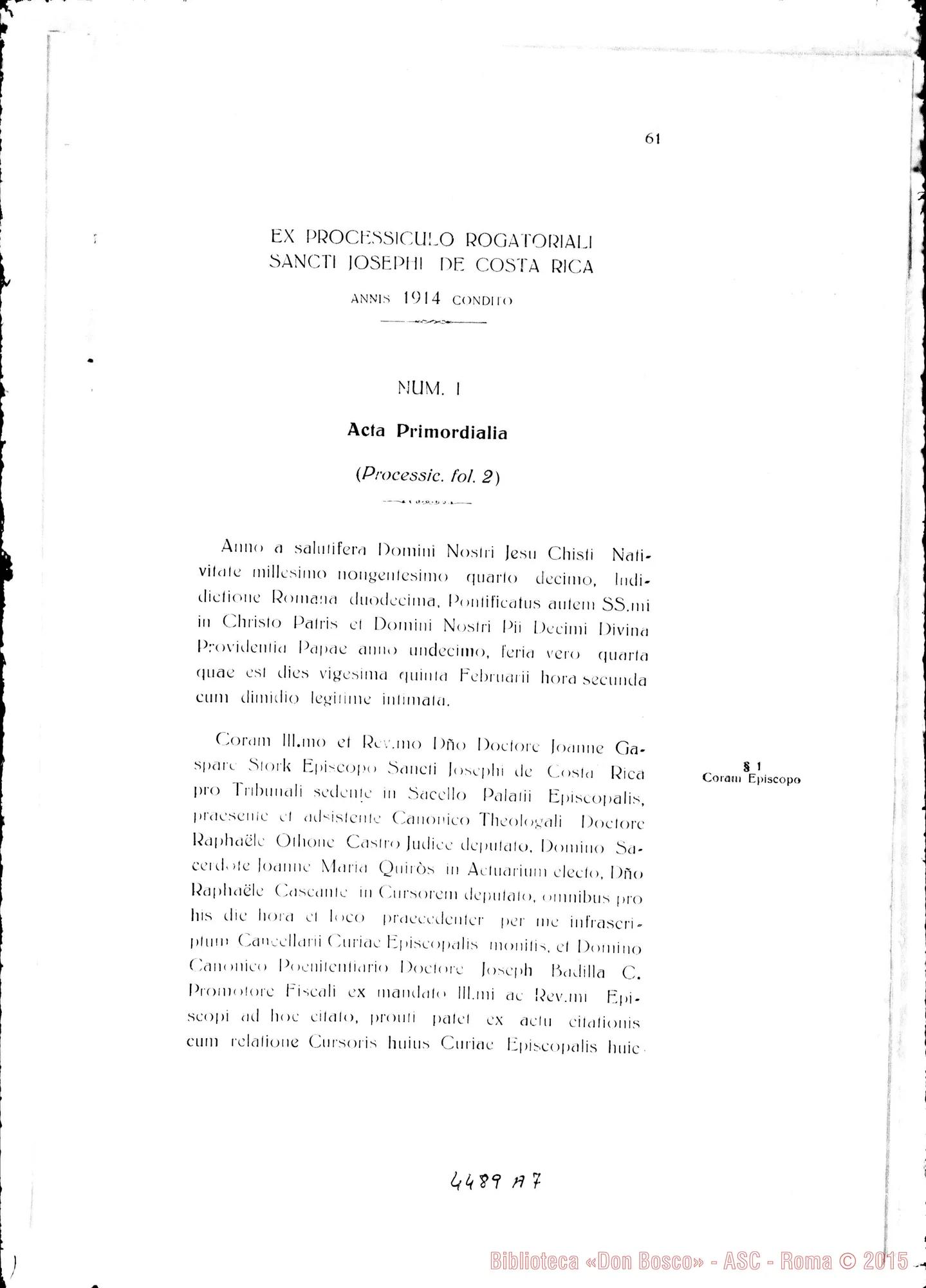 Fotogramma A 7 — Positio super validitate Processuum. 1934