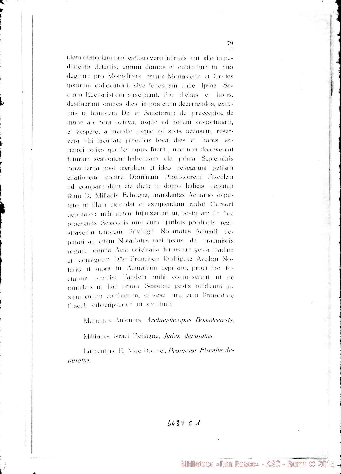 Fotogramma C 1 — Positio super validitate Processuum. 1934