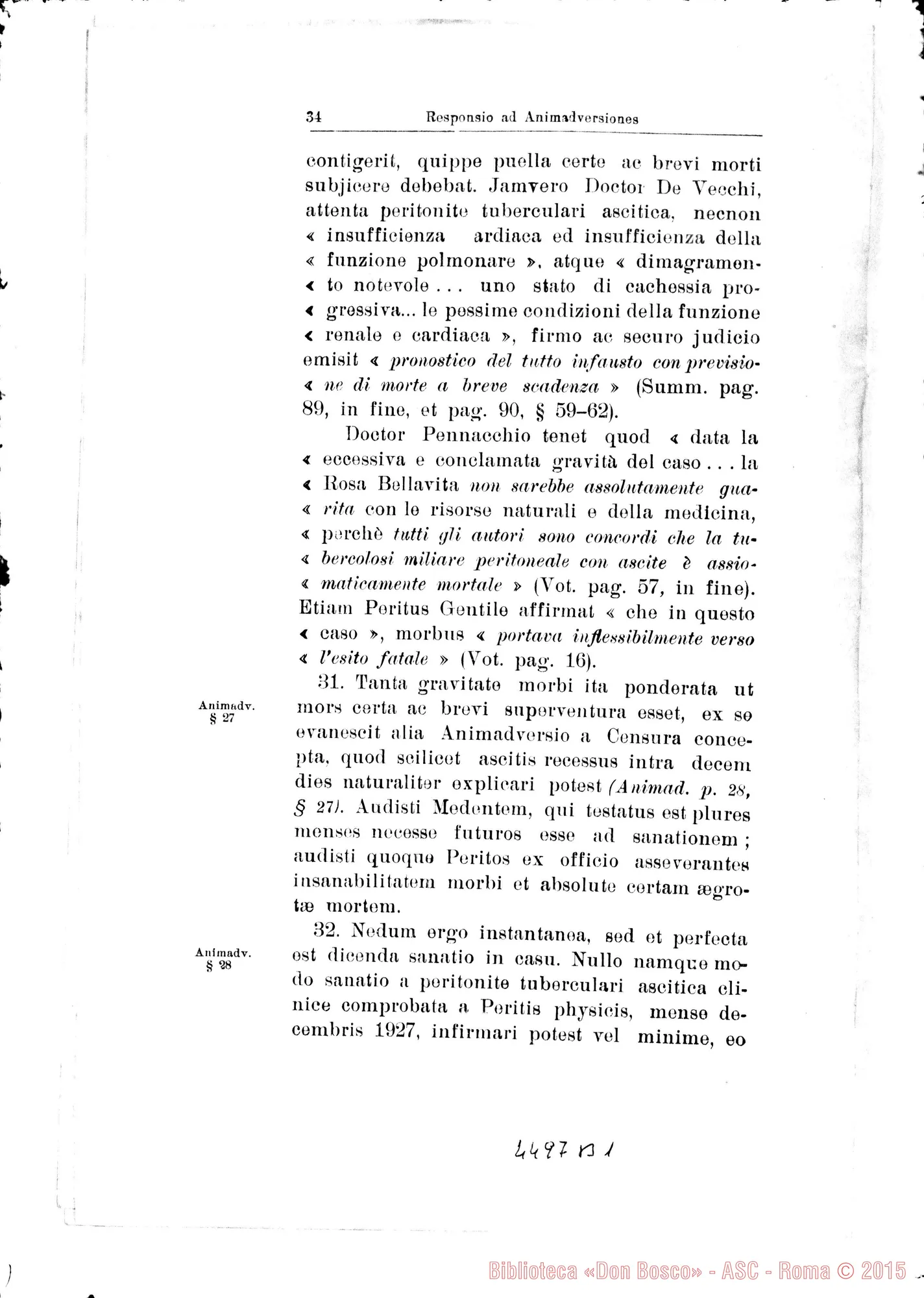 Fotogramma B 1 — Positio super miraculis. Giugno 1937