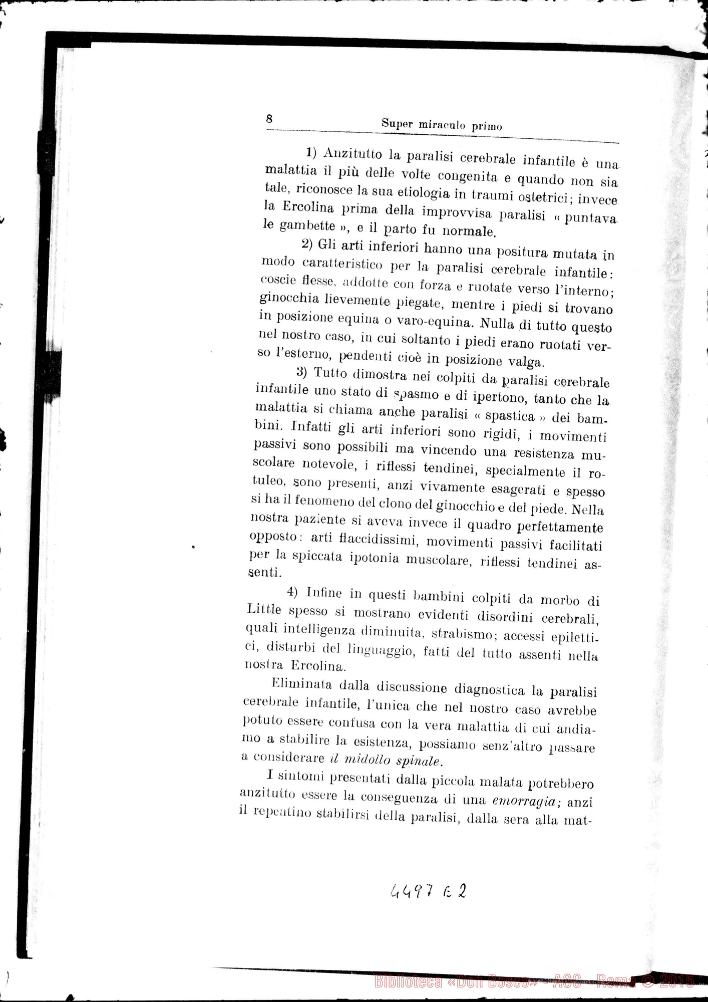 Fotogramma E 2 — Nova positio super miraculis. Agosto 1937