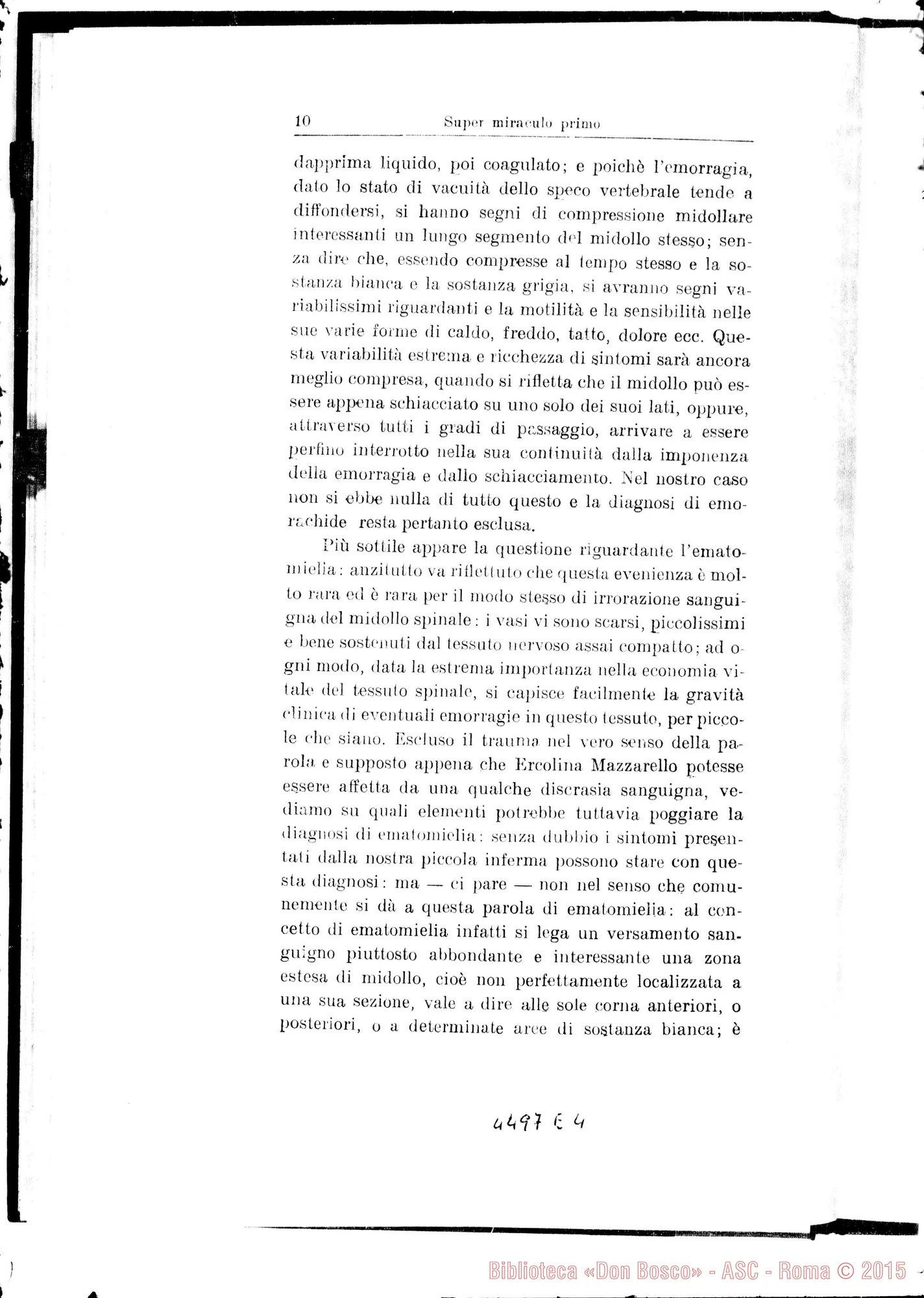 Fotogramma E 4 — Nova positio super miraculis. Agosto 1937