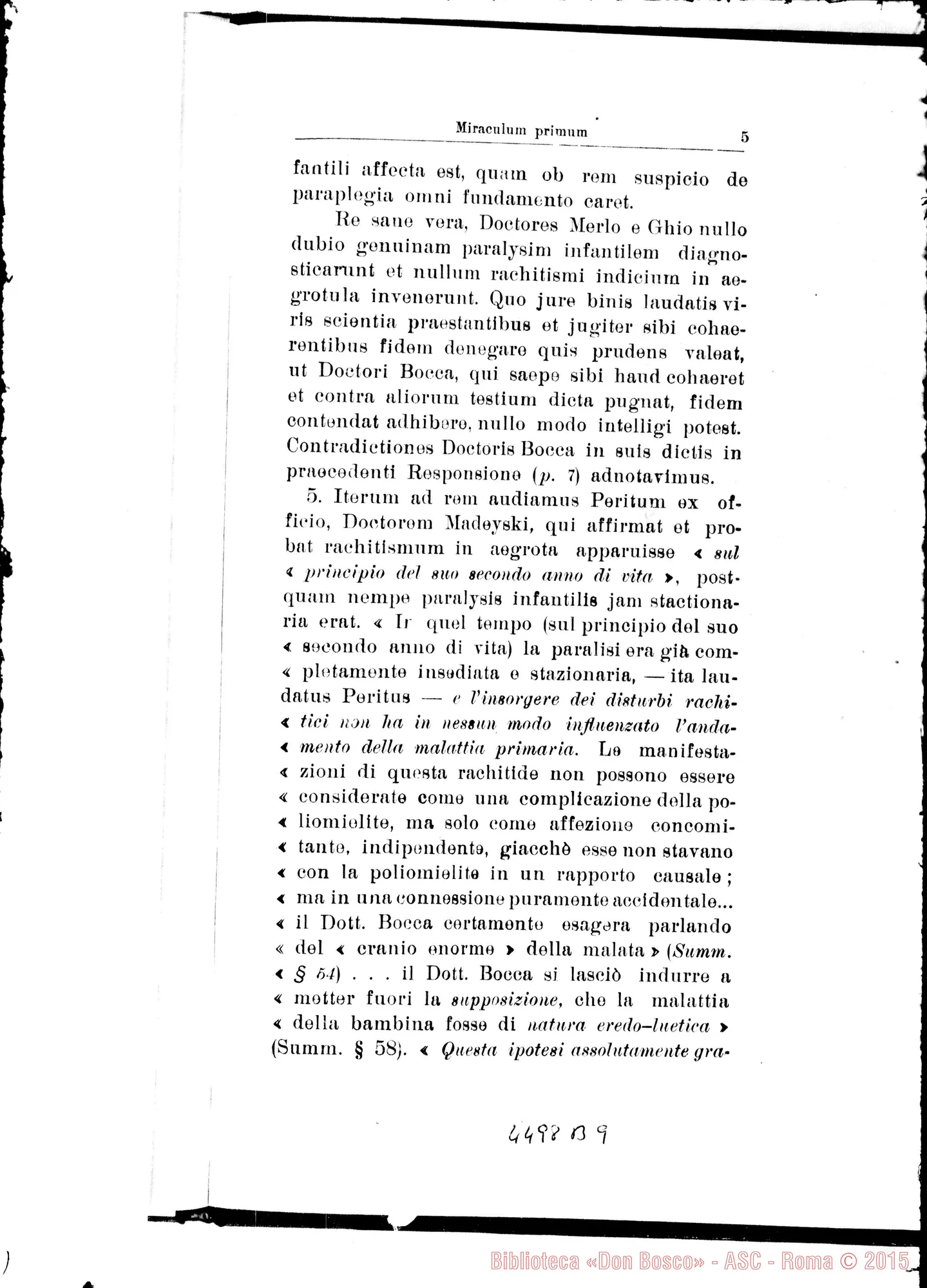 Fotogramma B 9 — Nova positio super miraculis. Agosto 1937