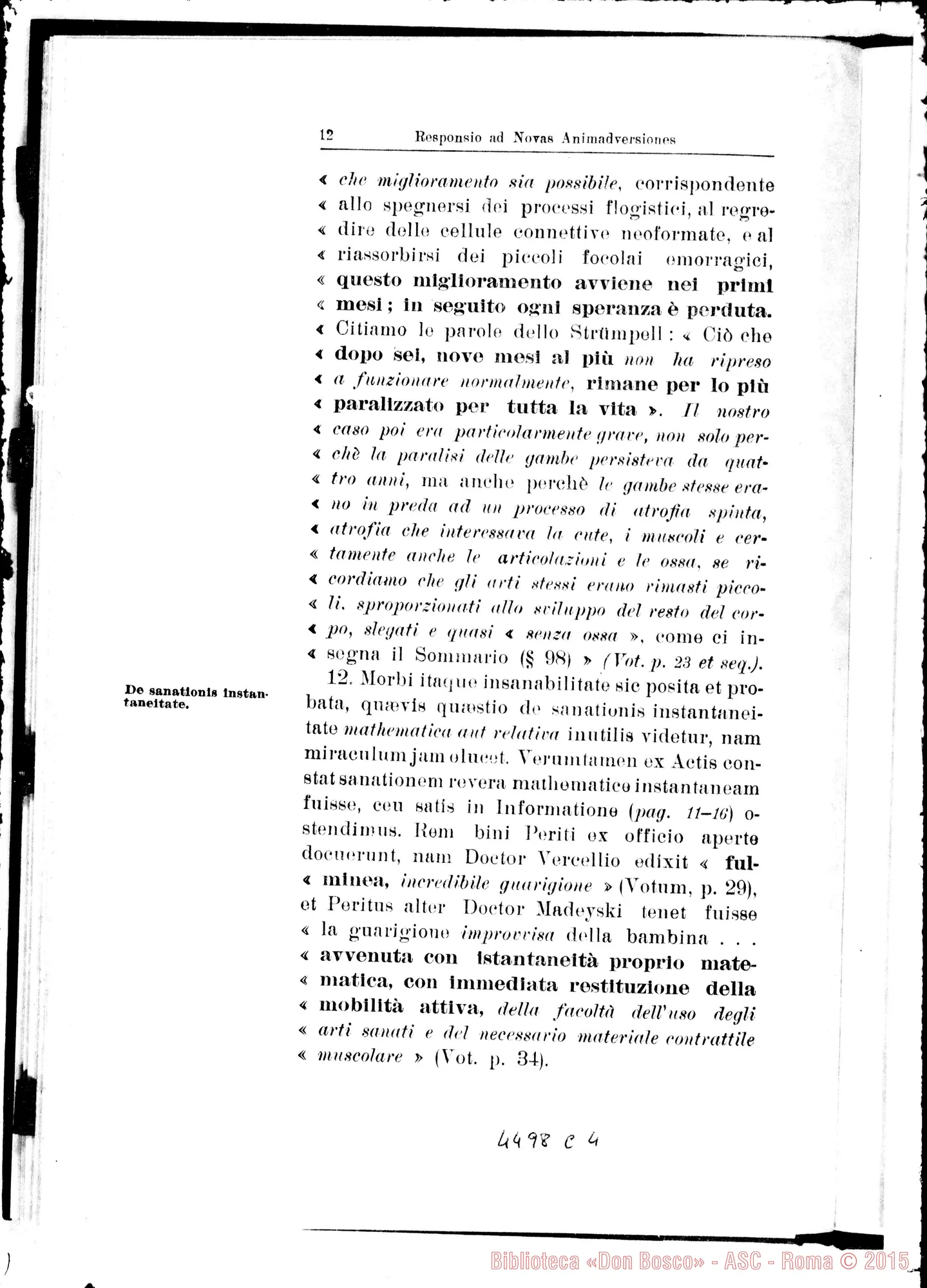 Fotogramma C 4 — Nova positio super miraculis. Agosto 1937