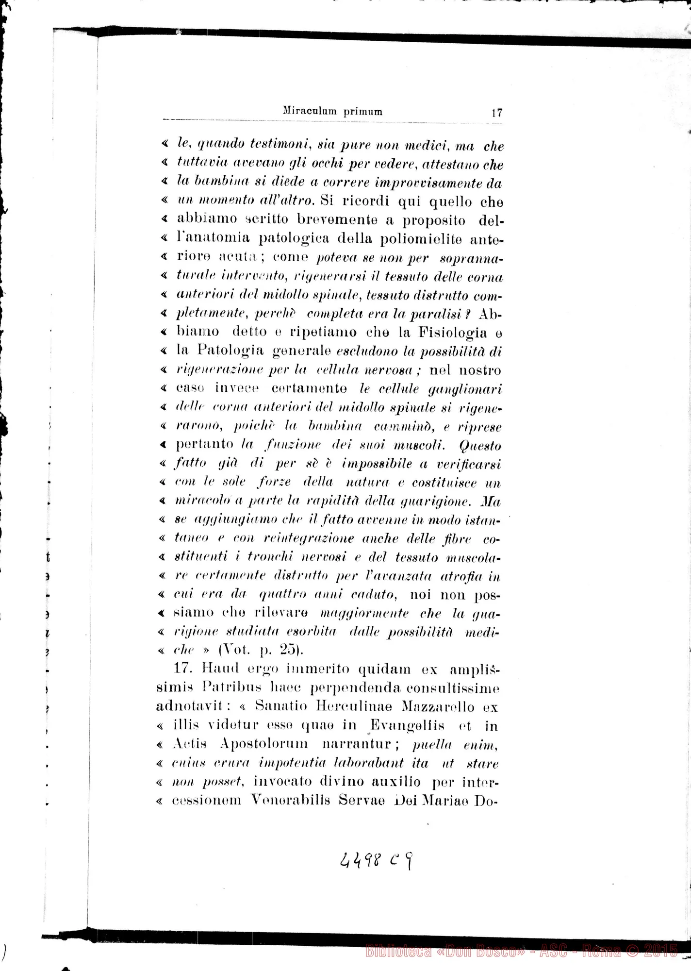 Fotogramma C 9 — Nova positio super miraculis. Agosto 1937