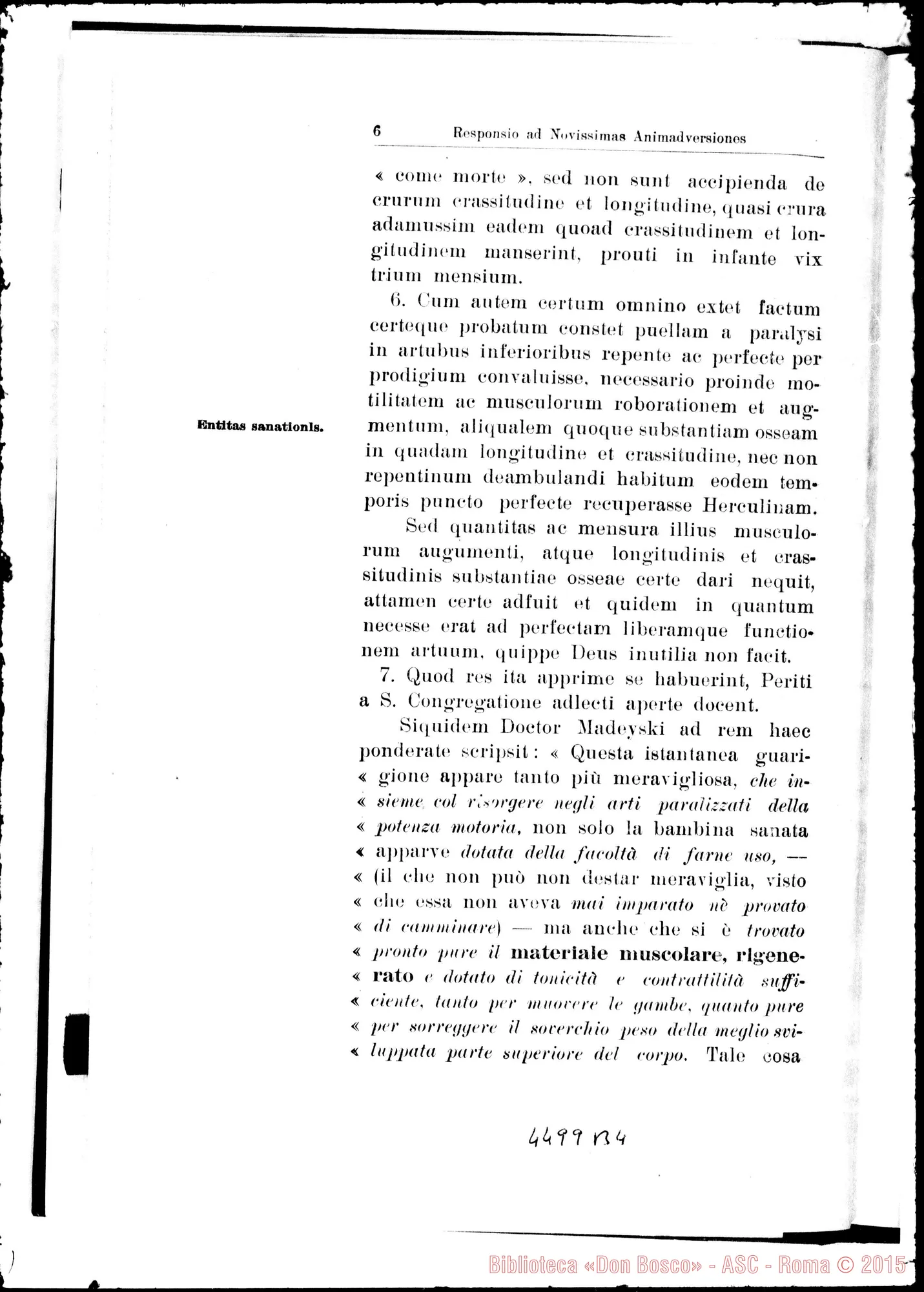 Fotogramma B 4 — Novissima positio super miraculis. Marzo 1938