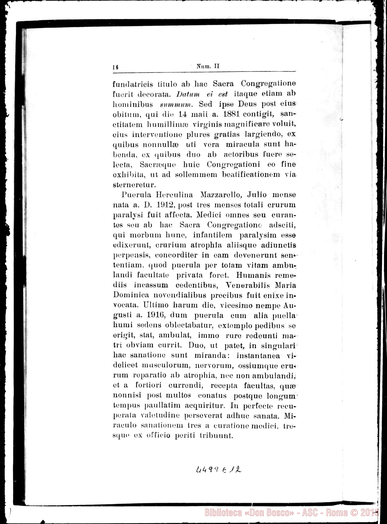 Fotogramma E 12 — Positio super tuto, il giorno 12-06-1938